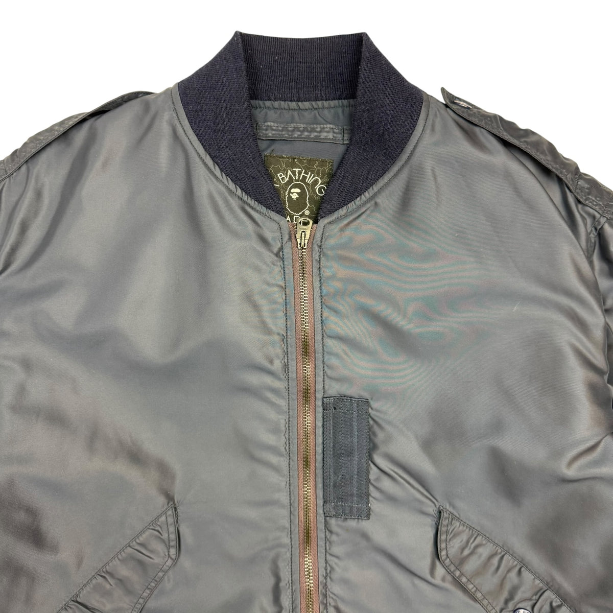 A Bathing Ape x The Real McCoys MA-1 Bomber Jacket Navy Blue