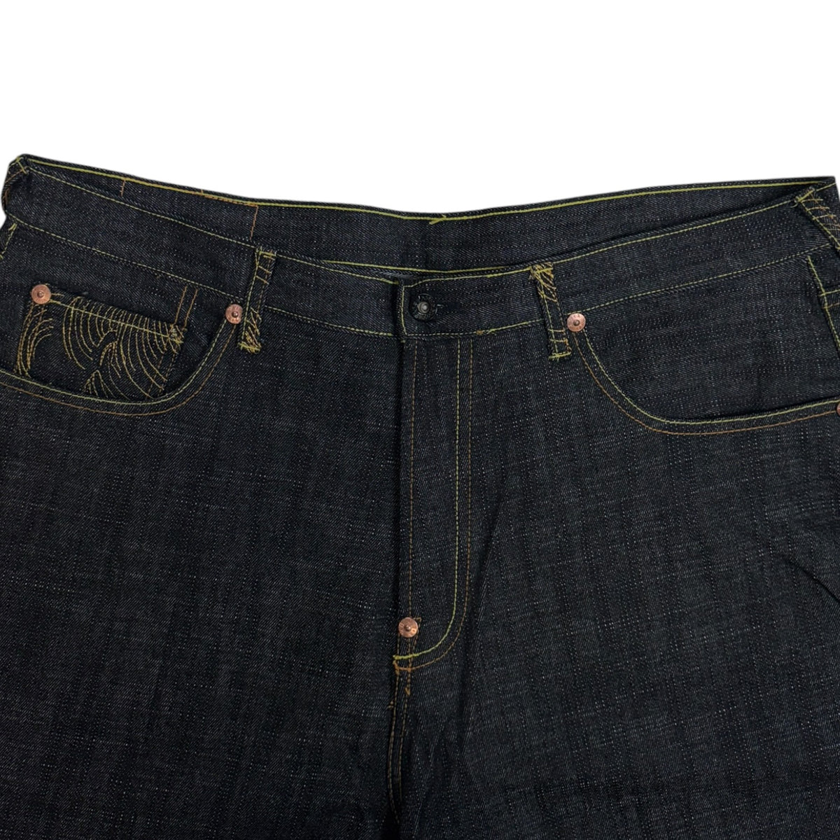 Red Monkey Company Embroided Dragon Baggy Denim Shorts Dark Wash/Black