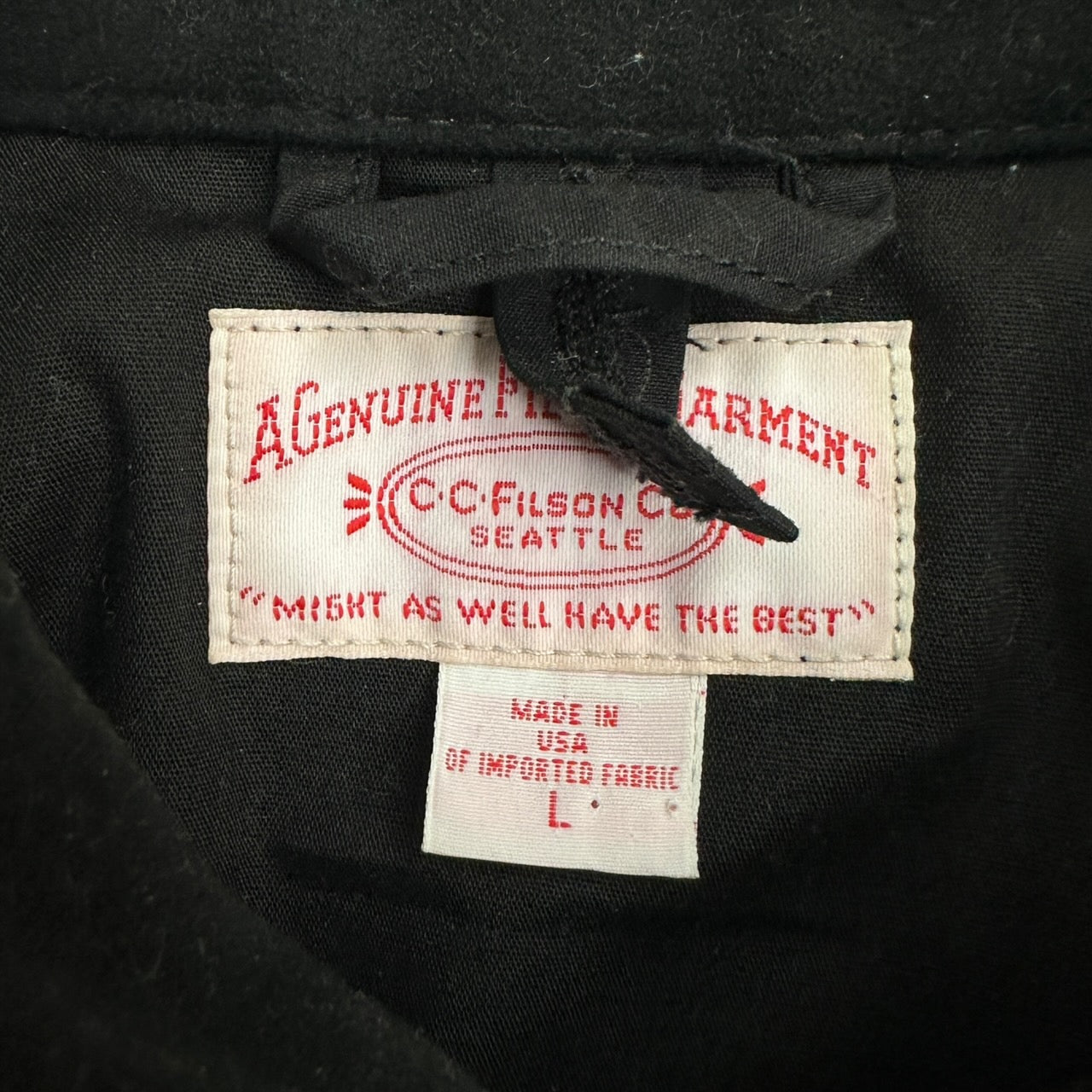 Filson Waxed Tin Cloth Jacket Black