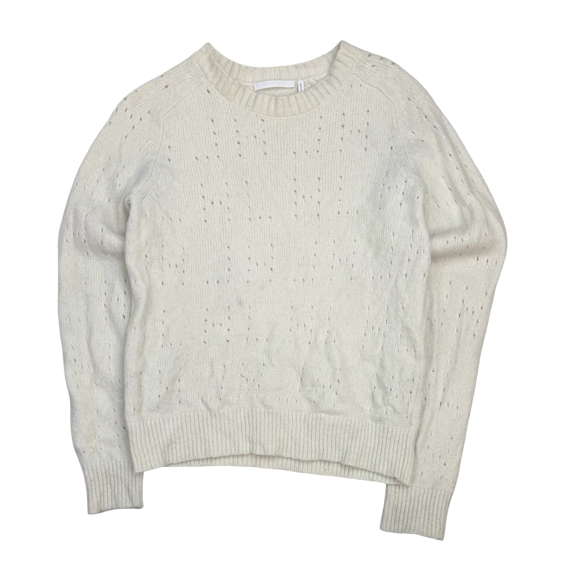 Helmut Lang Noel Wool Crewneck Cream