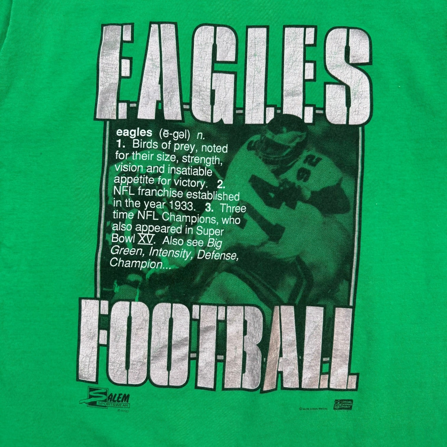 Vintage Philadelphia Eagles Dictionary Tee Kelly Green