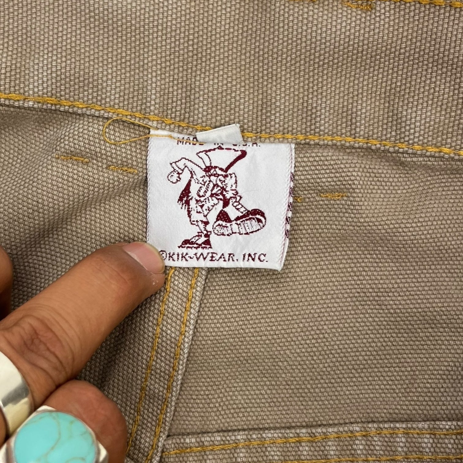 Vintage Y2K Kik-Wear Tan  Embroidered Pants