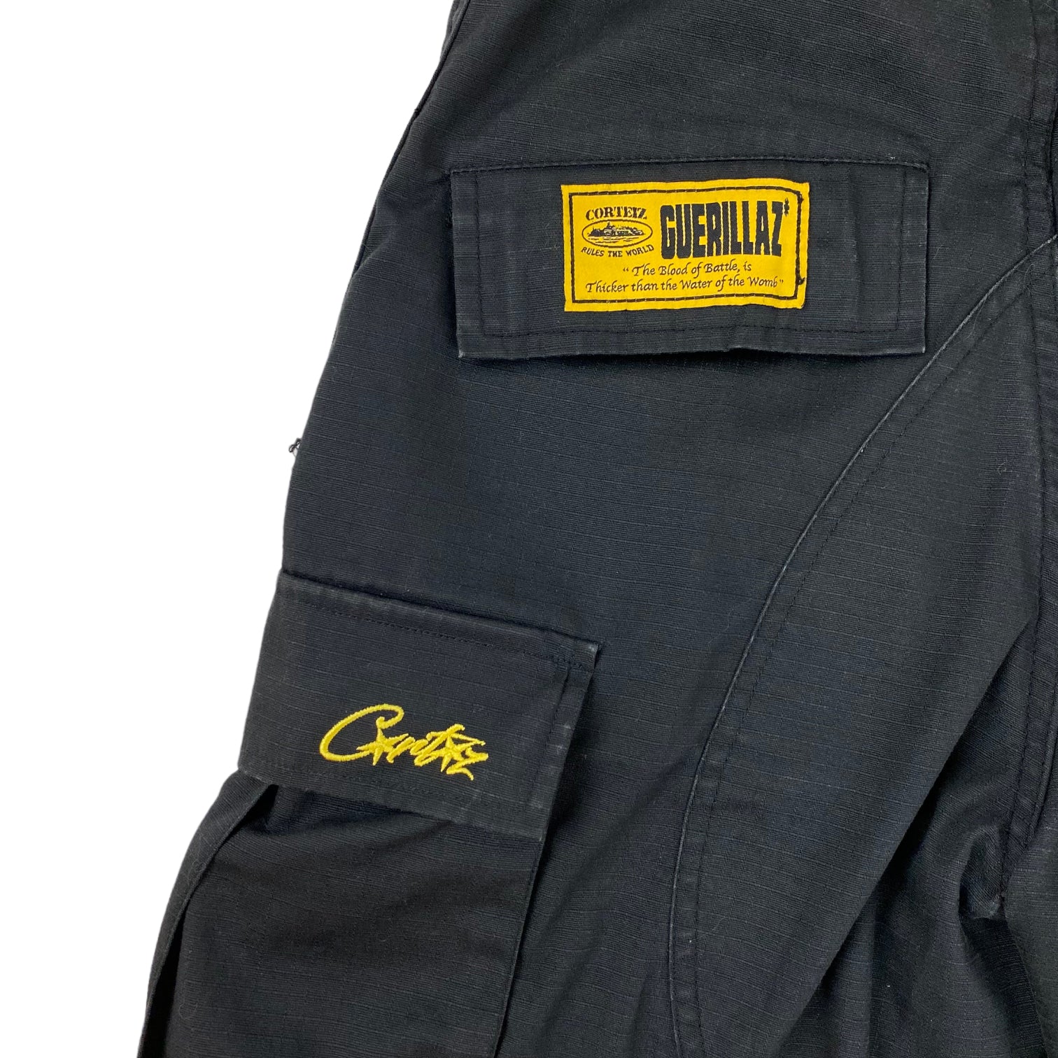 Corteiz Guerillaz Cargo Pants Black/Yellow