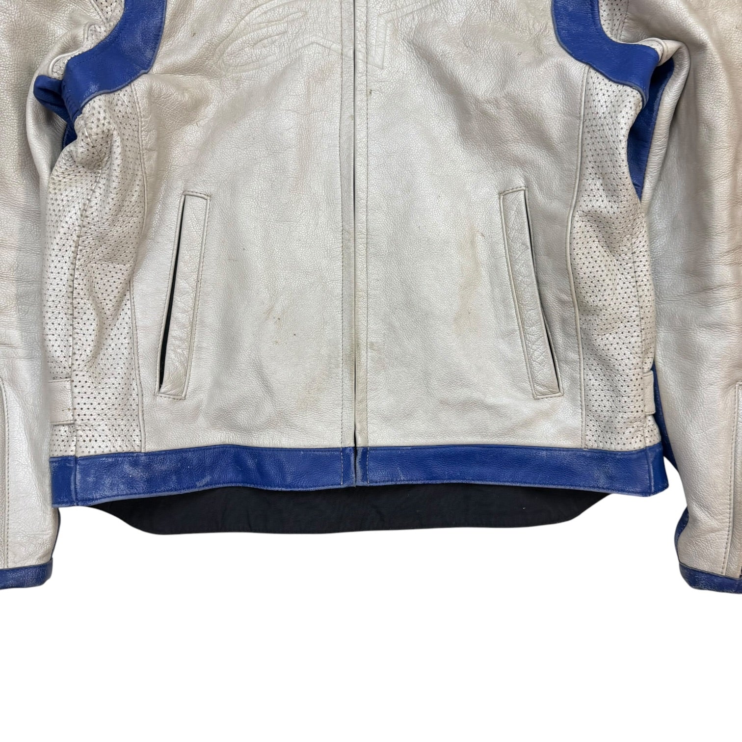 Vintage Alpinestars Leather Racing Jacket Blue/White