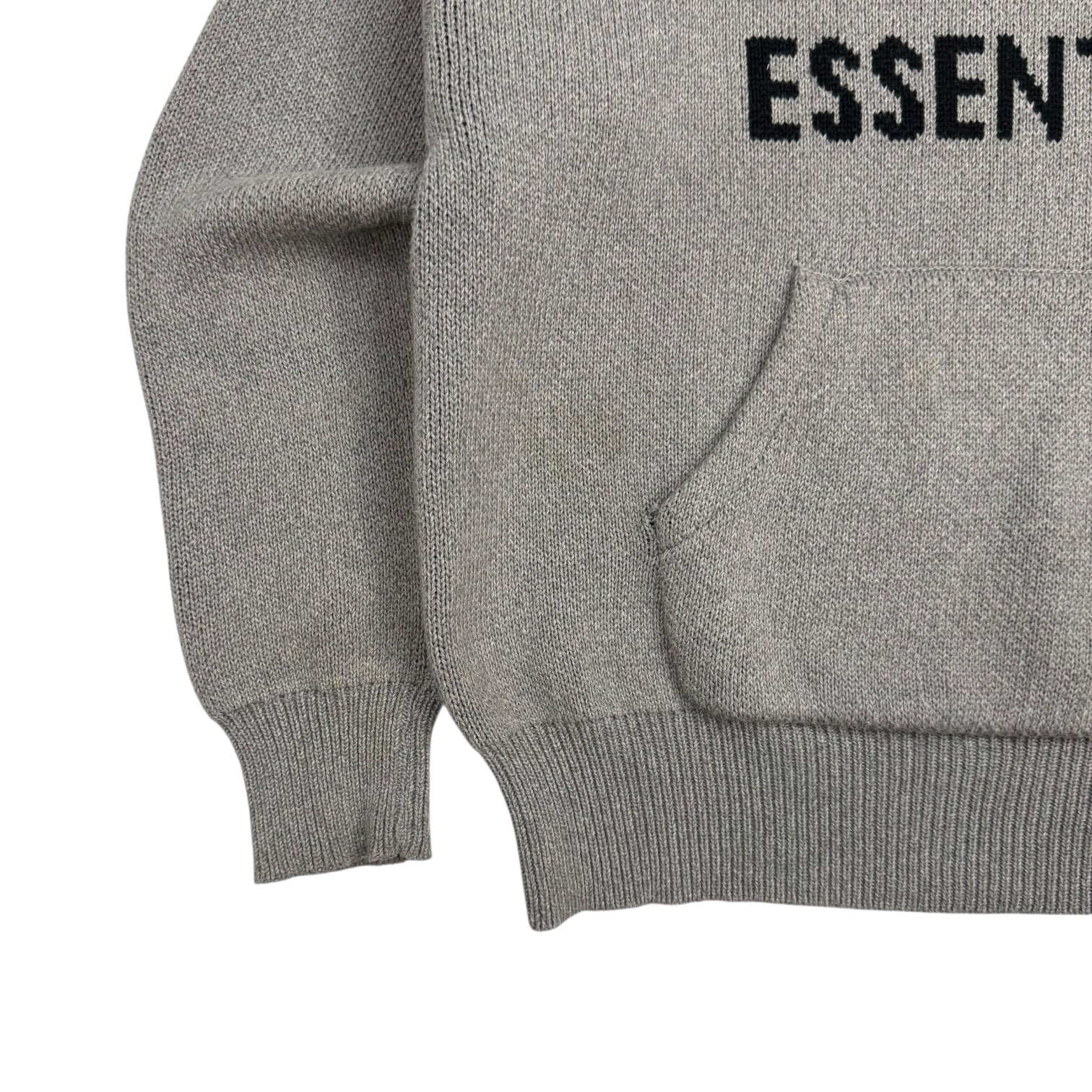 Fear Of God Essentials Knit Pullover Hoodie Dark Heather Oatmeal