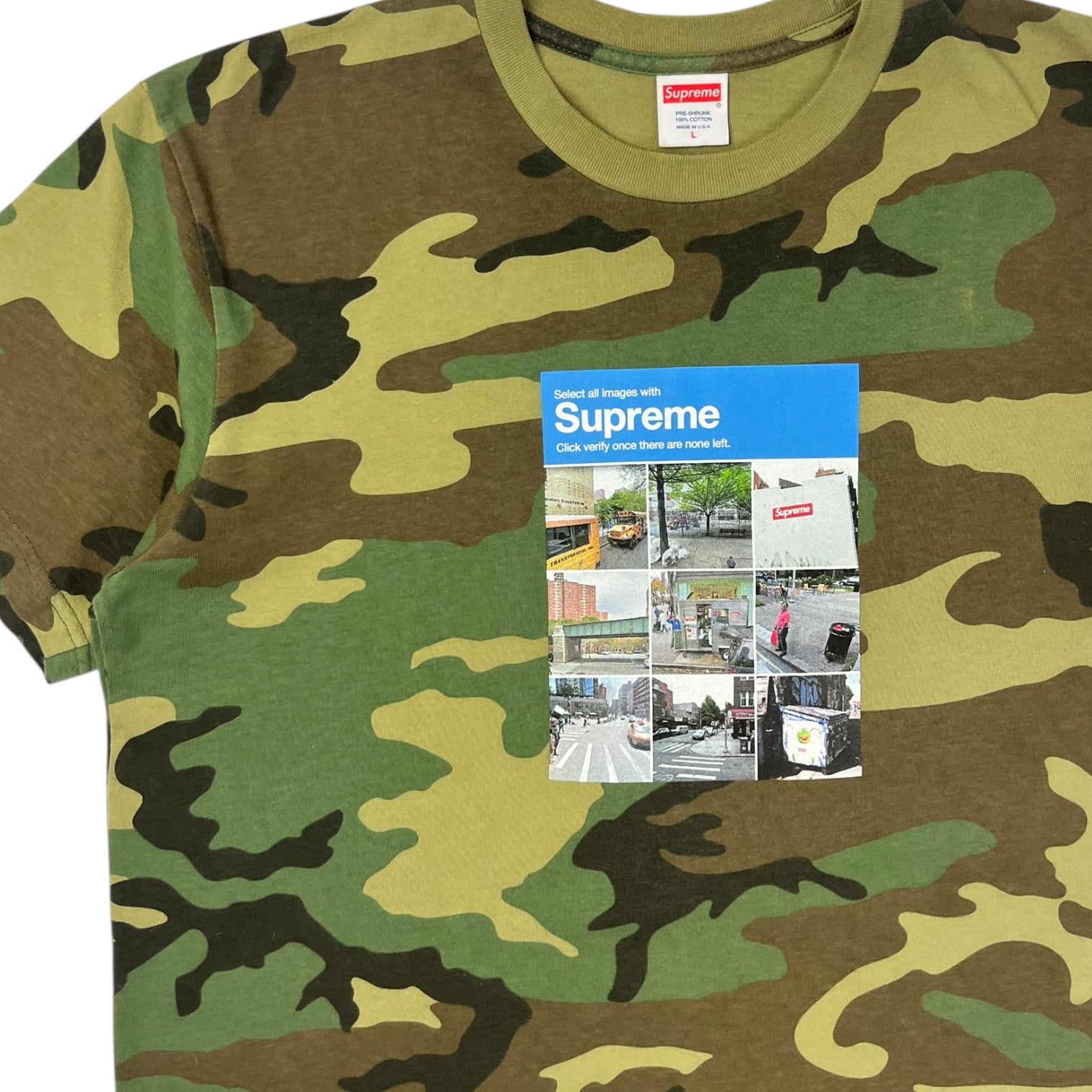Supreme Verify Tee Woodland Camo