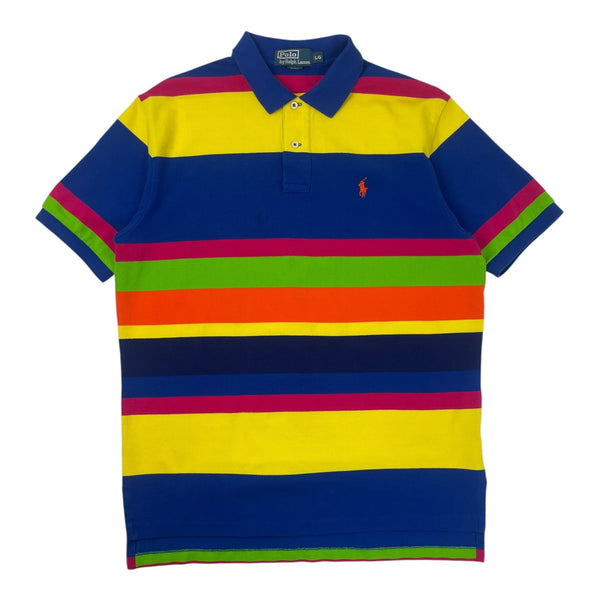 Vintage Polo Ralph Lauren Striped Quarter Button Multi-Coloured