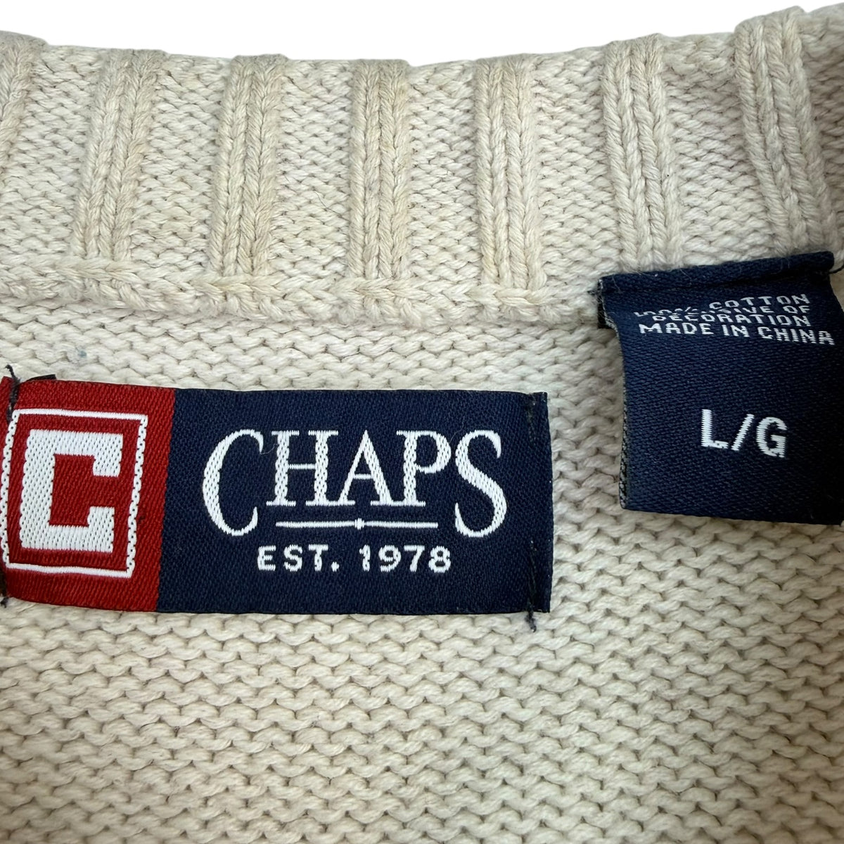 Vintage Chaps Knit Sweater White