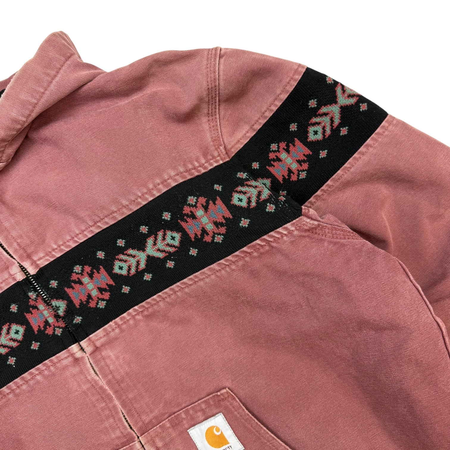 Vintage Carhartt Aztec Active Jacket Faded Maroon