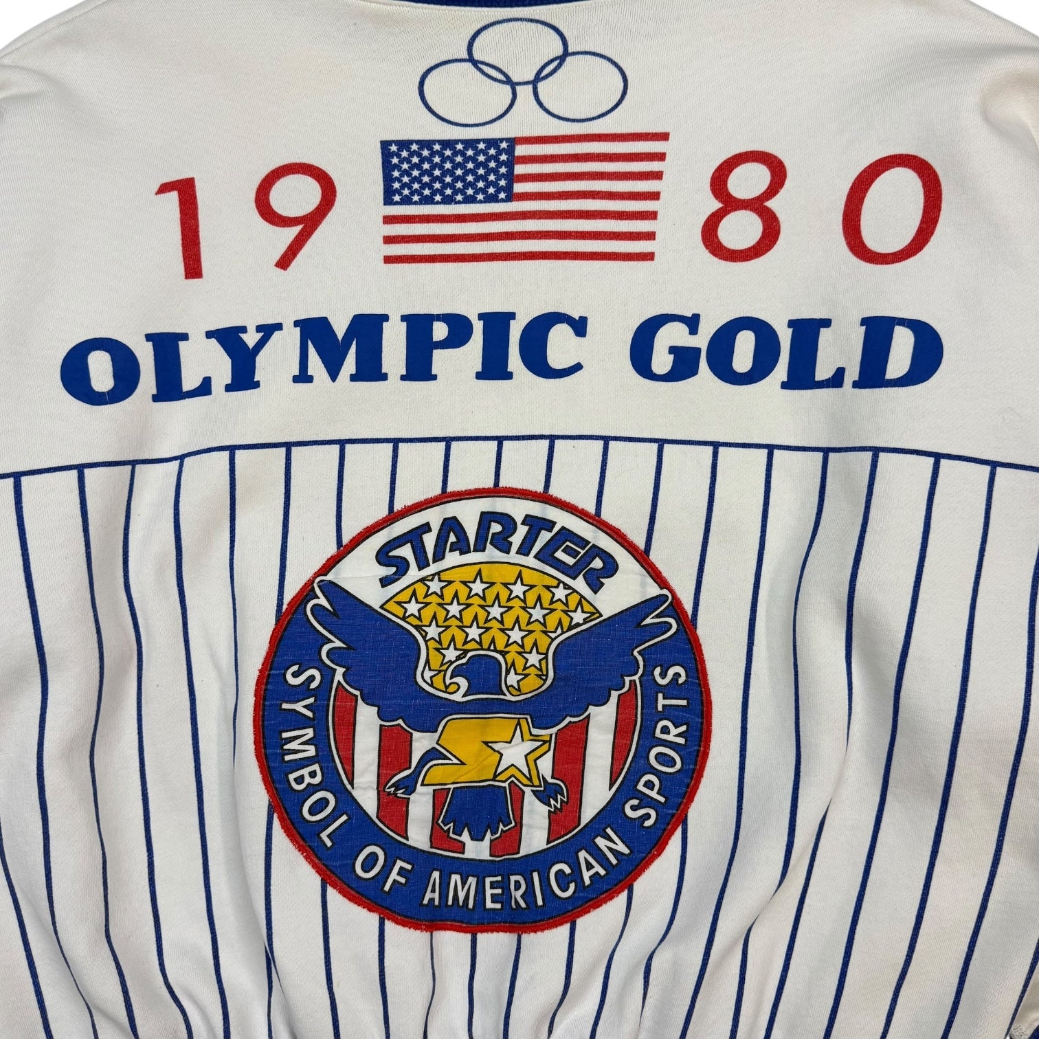 Vintage Starter 1980 Olympics USA Gold Medal Crewneck White/Blue/Red