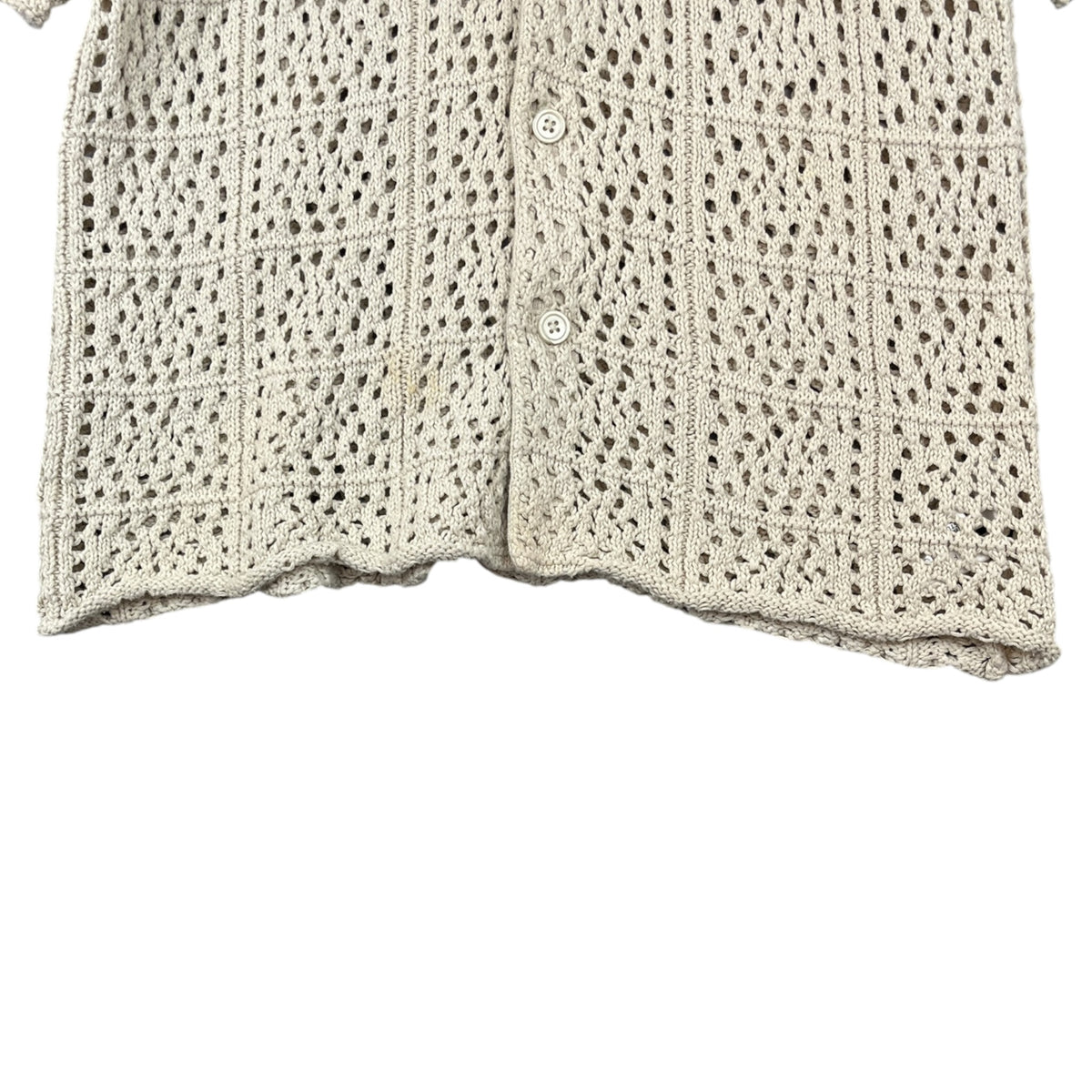 Stussy Crochet Button-Up Shirt Cream