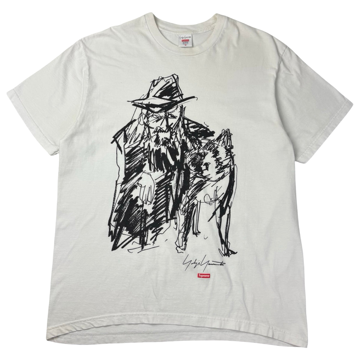 Supreme x Yohji Yamamoto Scribble Portrait Tee White