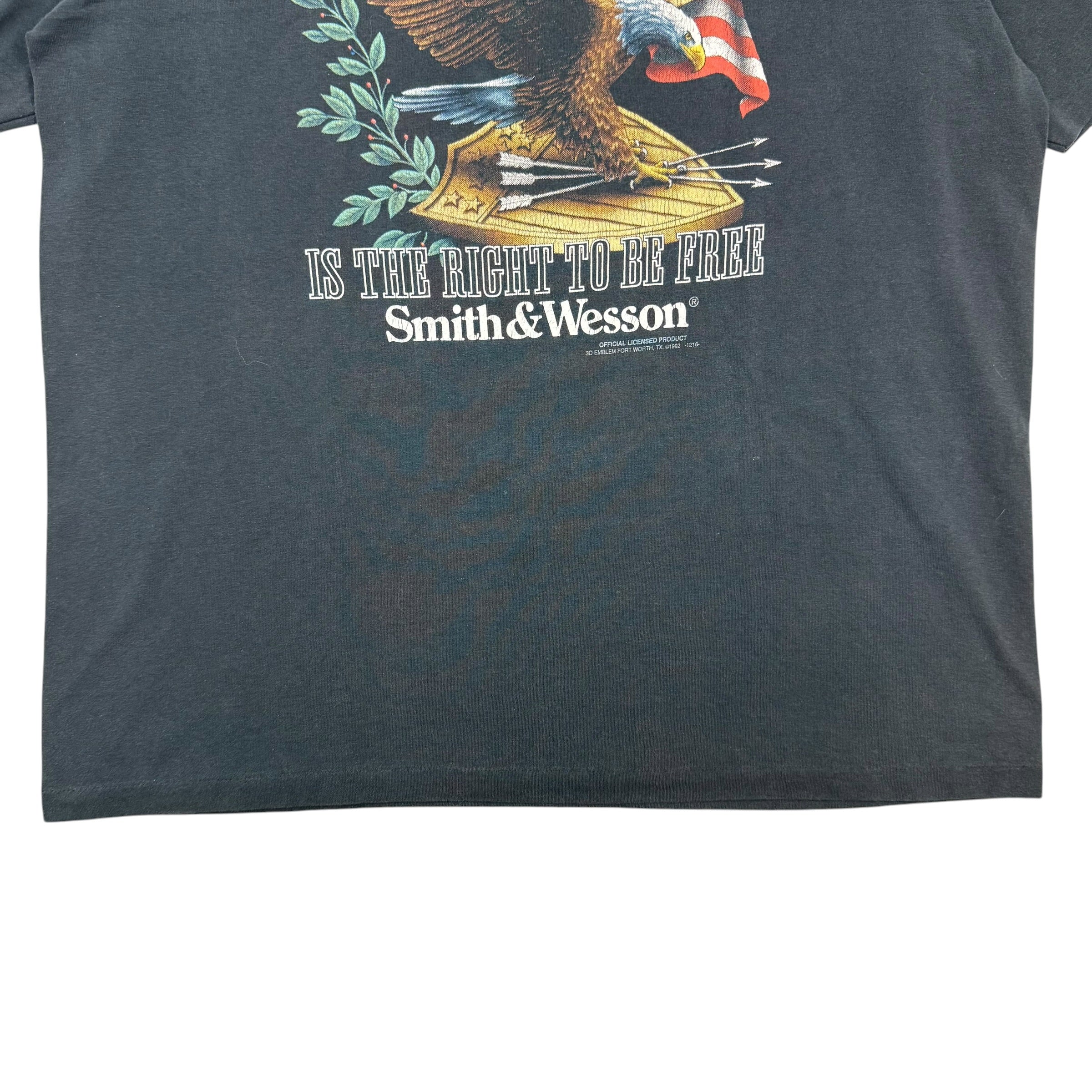 Vintage 3D Emblem Smith & Wesson ‘The Right To Bear Arms…’ Tee Black