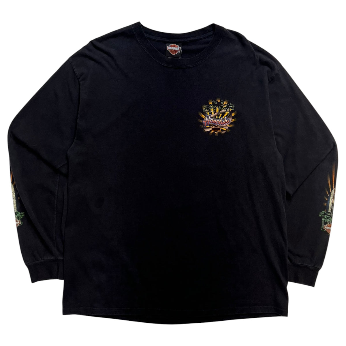 Vintage Harley Davidson Honolulu, Hawaii Long Sleeve T-Shirt Black