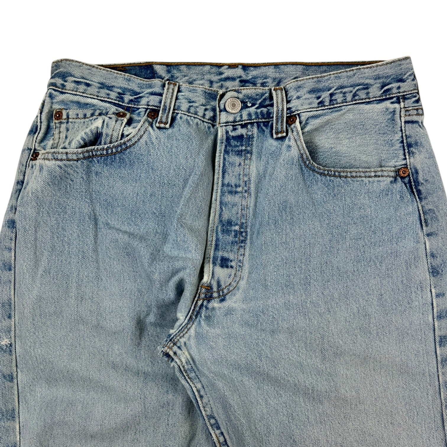 Vintage Levi's 501 Light Wash Distressed Detailing Jeans