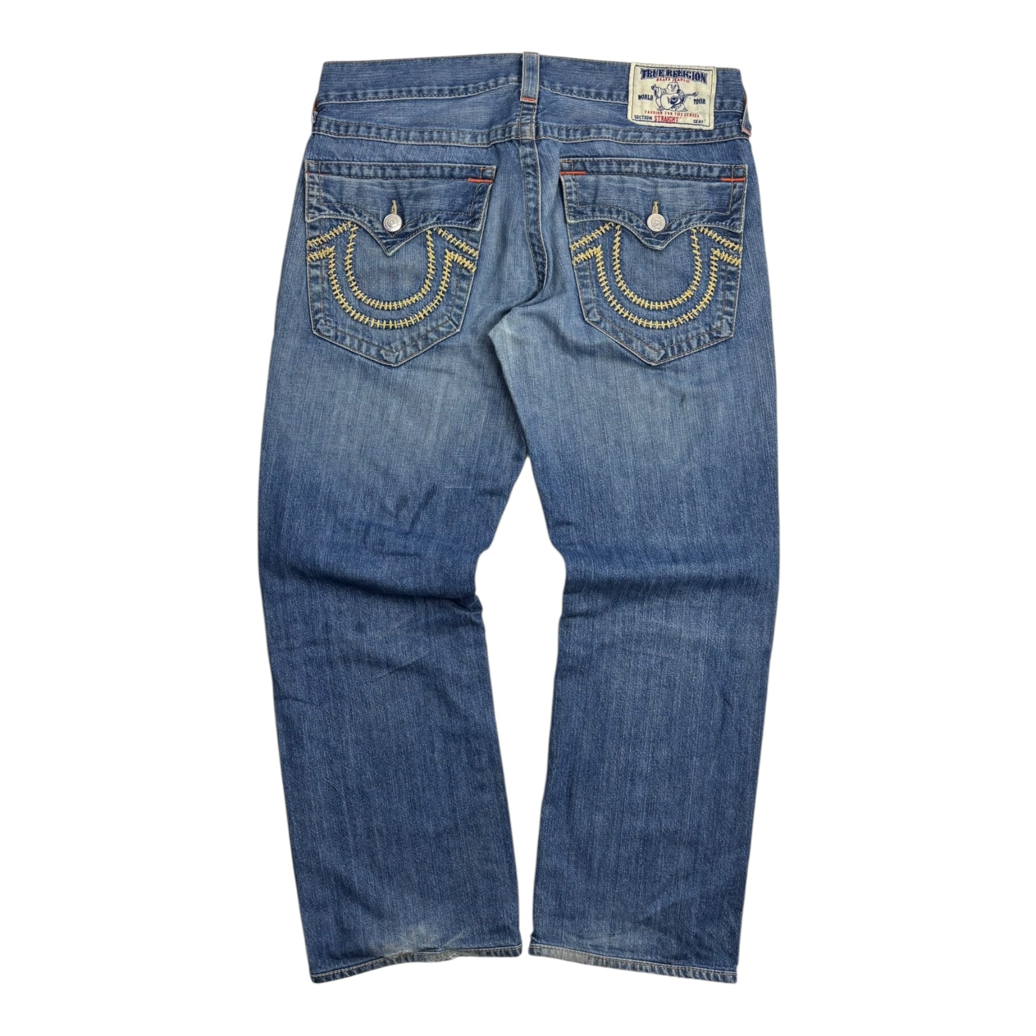 Y2K True Religion Chain Stitch Light Blue Wash Denim Bottoms