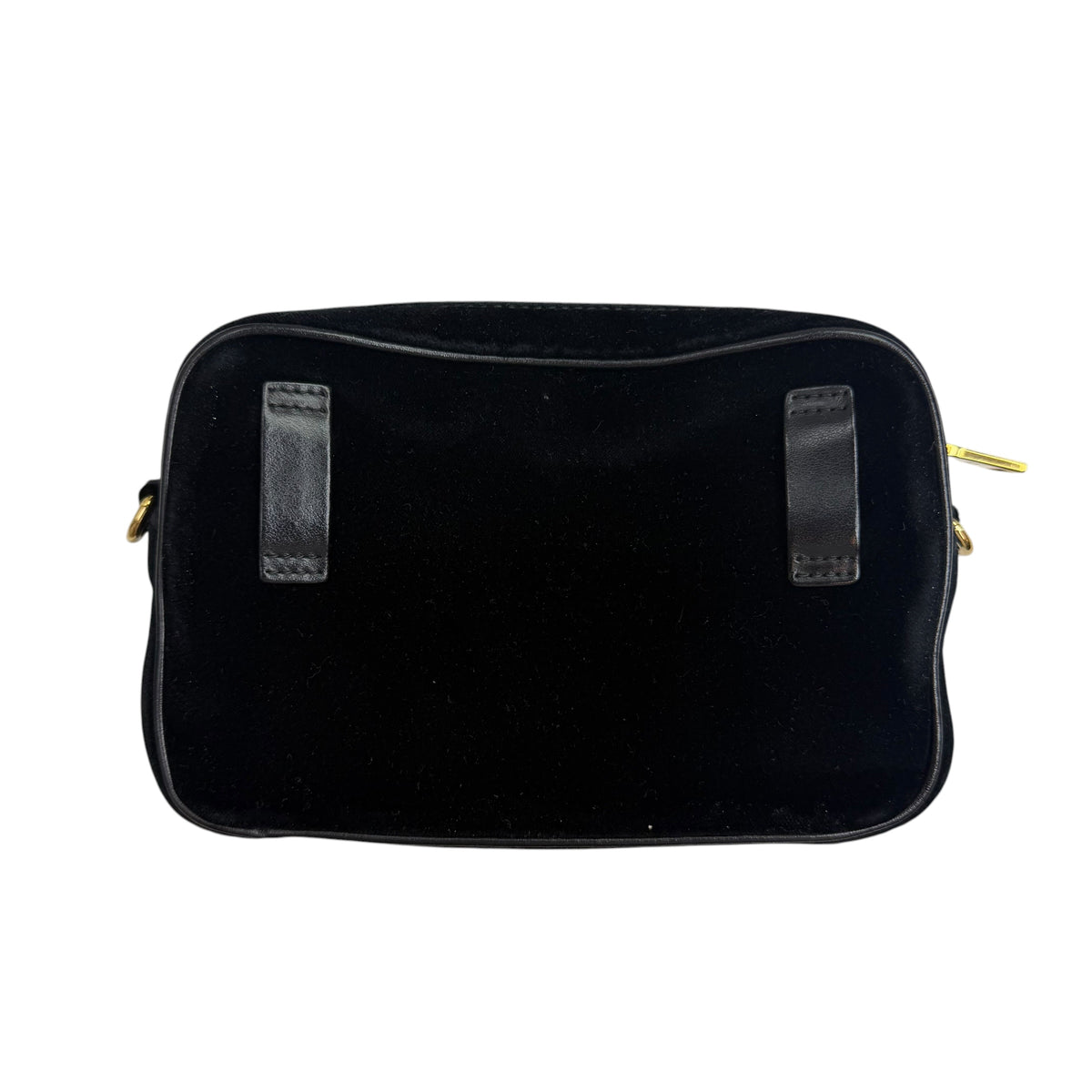 (W) Prada Black Velluto Velvet Belt Bag Black