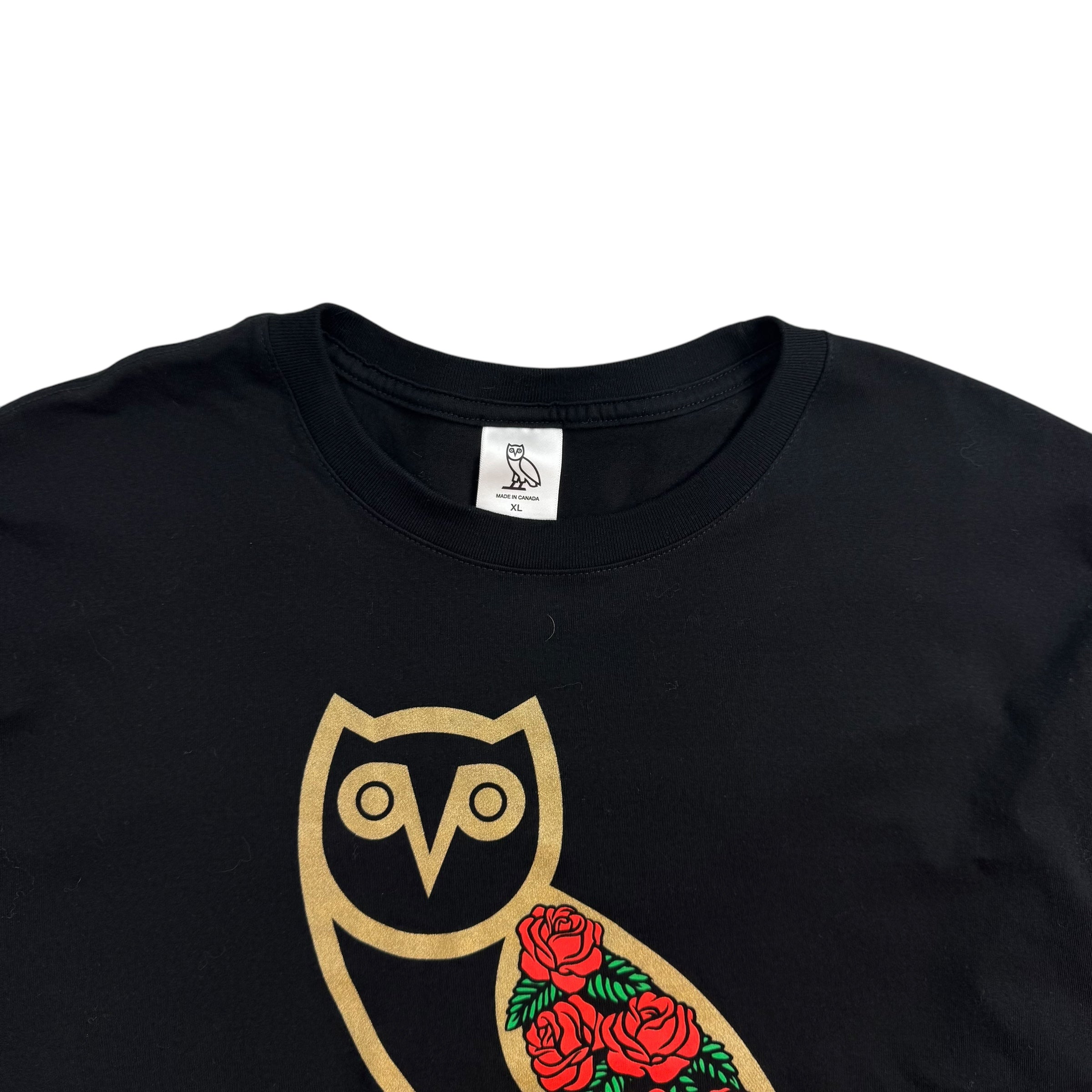 OVO Rose Owl Tee Black