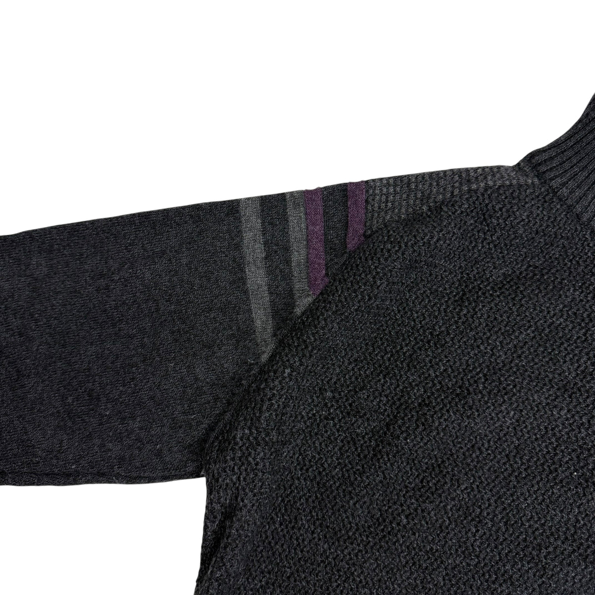 Vintage Giorgio Armani Mock Neck Knit Quarter Zip Charcoal