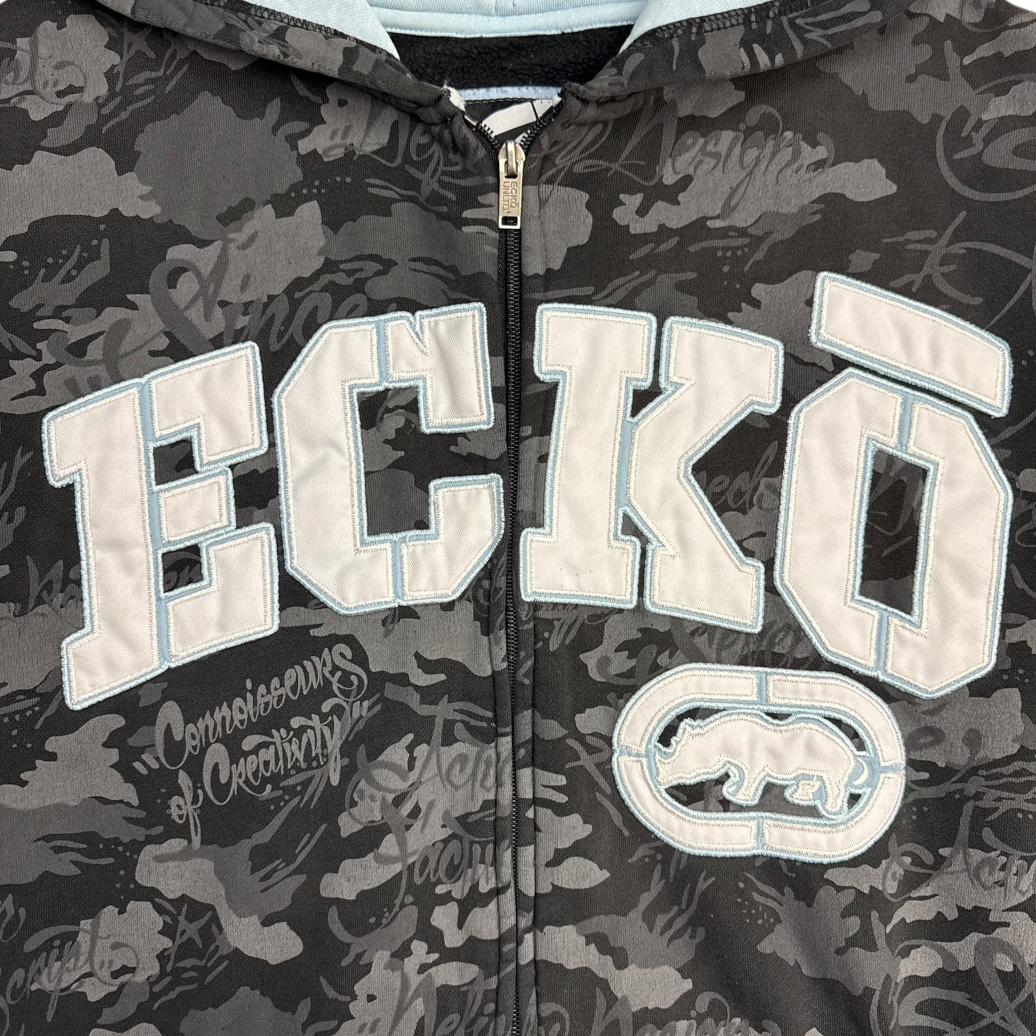 Vintage Y2K Ecko Unltd. Camo Graffiti Zip Up Hoodie