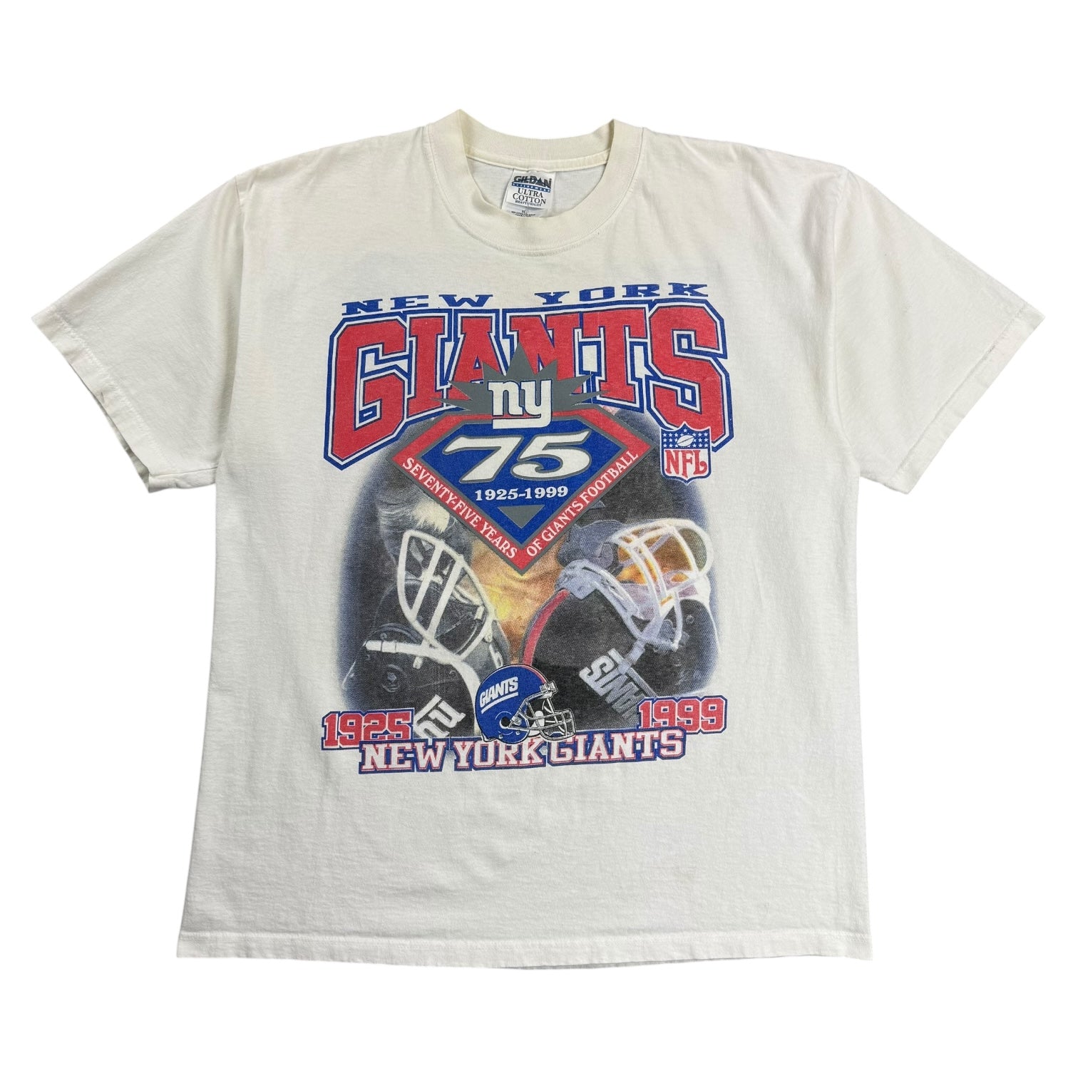 1999 New York Giants 75th Anniversary Tee White