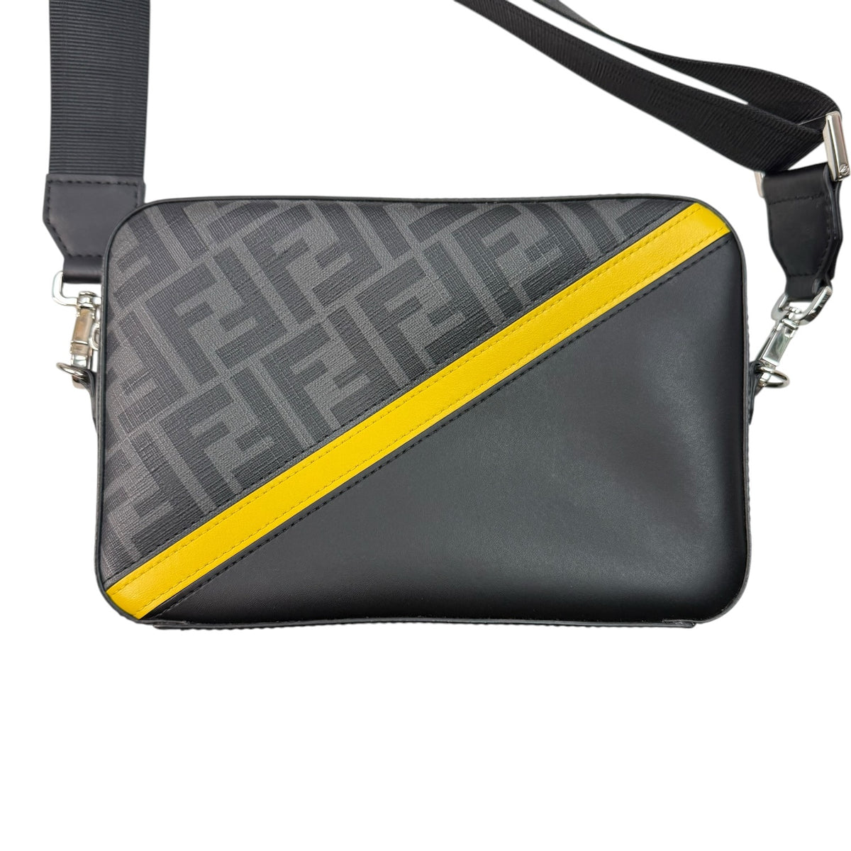 Fendi Diagonal Monogram Camera Case Black