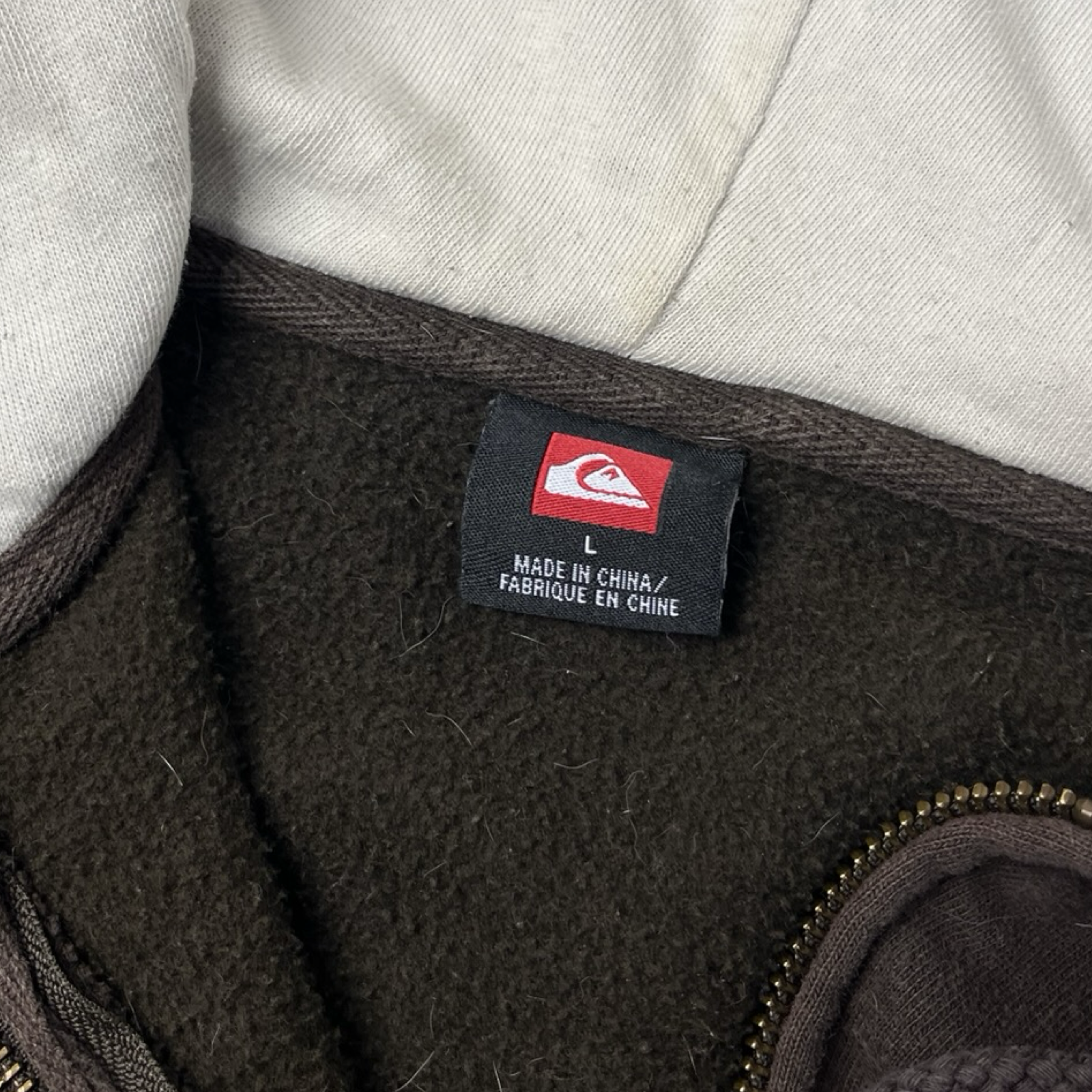 Vintage Y2K Quiksilver Zip Up Hoodie Brown