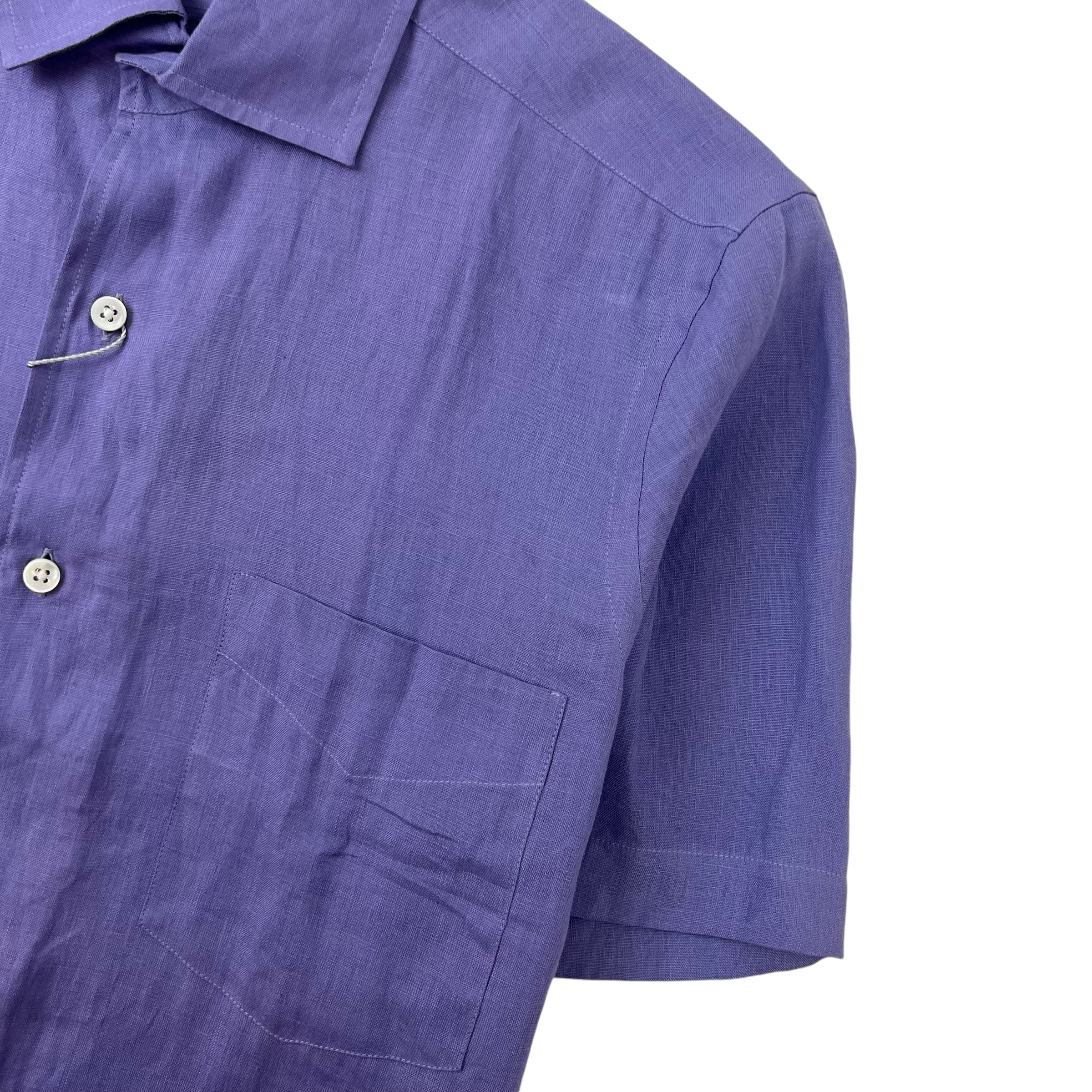 Vintage Ralph Lauren Purple Label Linen Button-Up T-Shirt