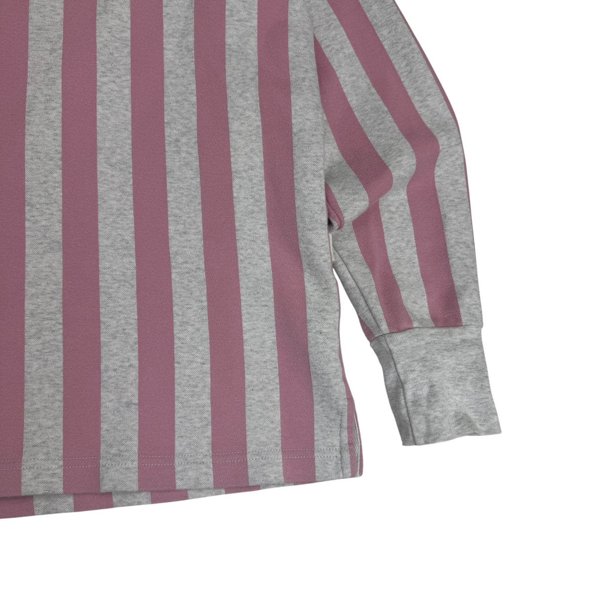 Aimé Leon Dore Flock Print LS Striped Polo Pink White