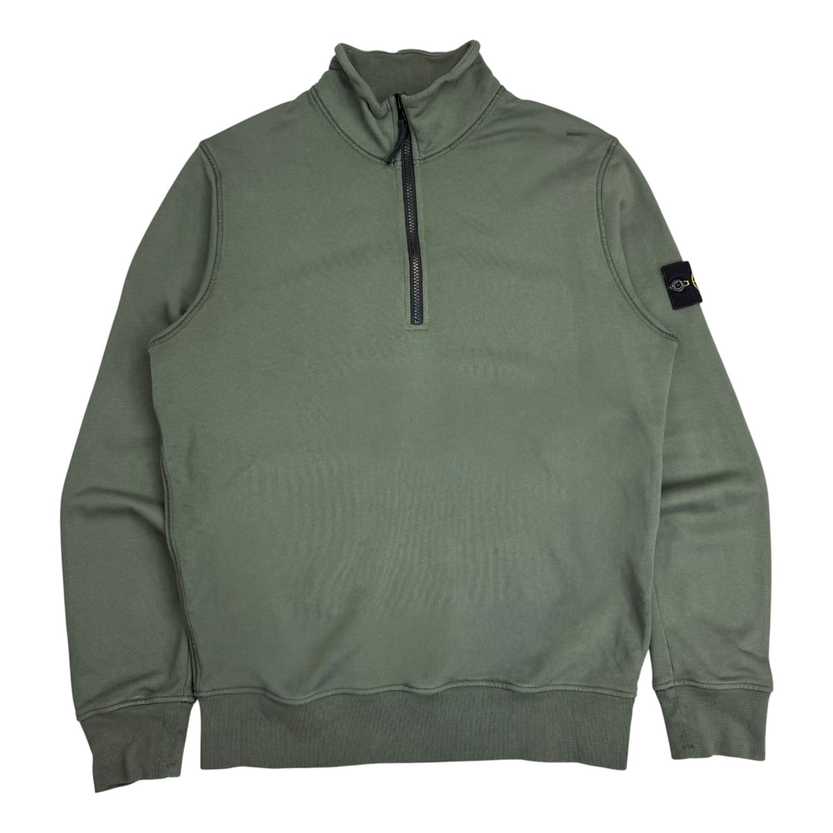 Stone Island Half Zip Patch Sweater Green