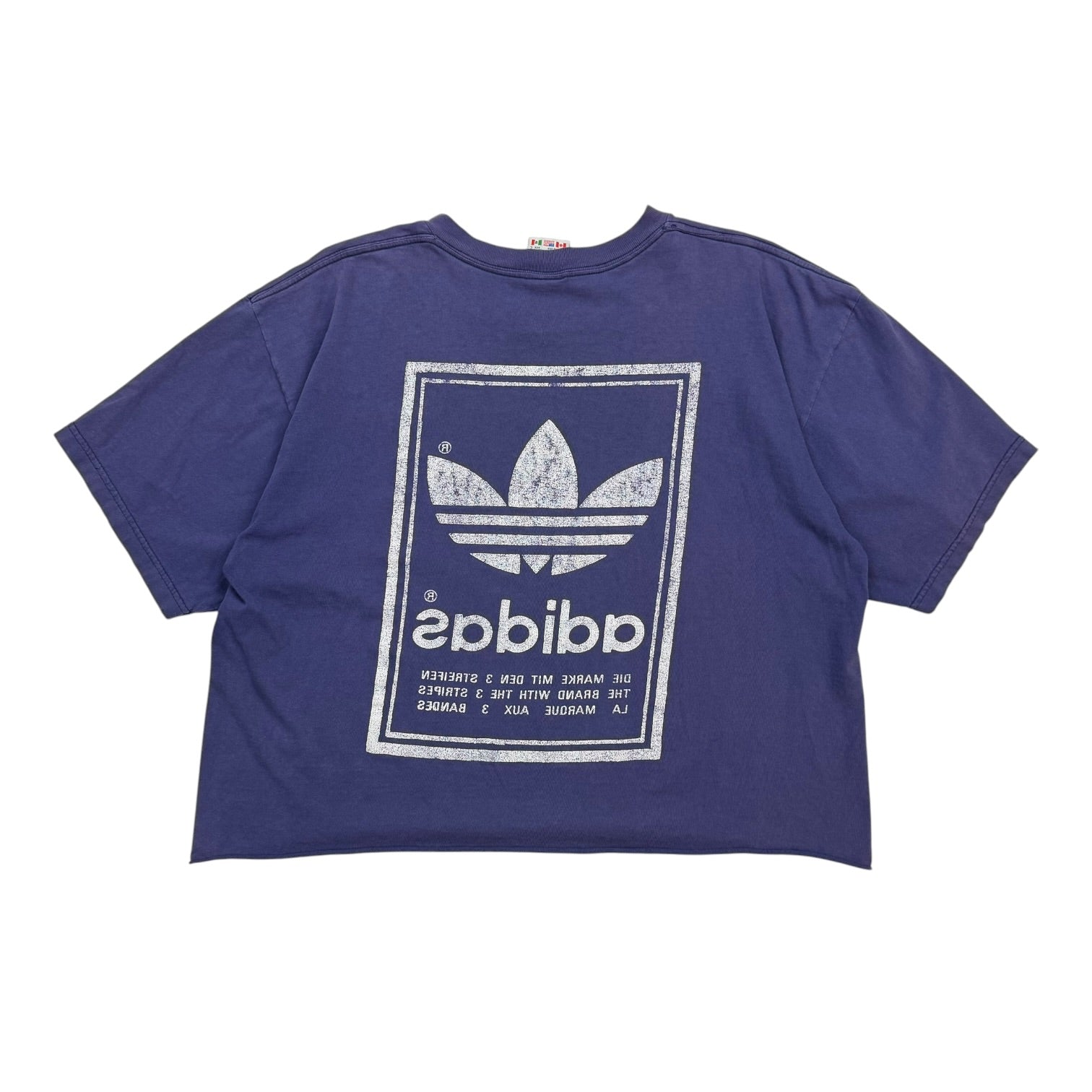 Vintage Adidas Cropped Logo Tee Royal Blue
