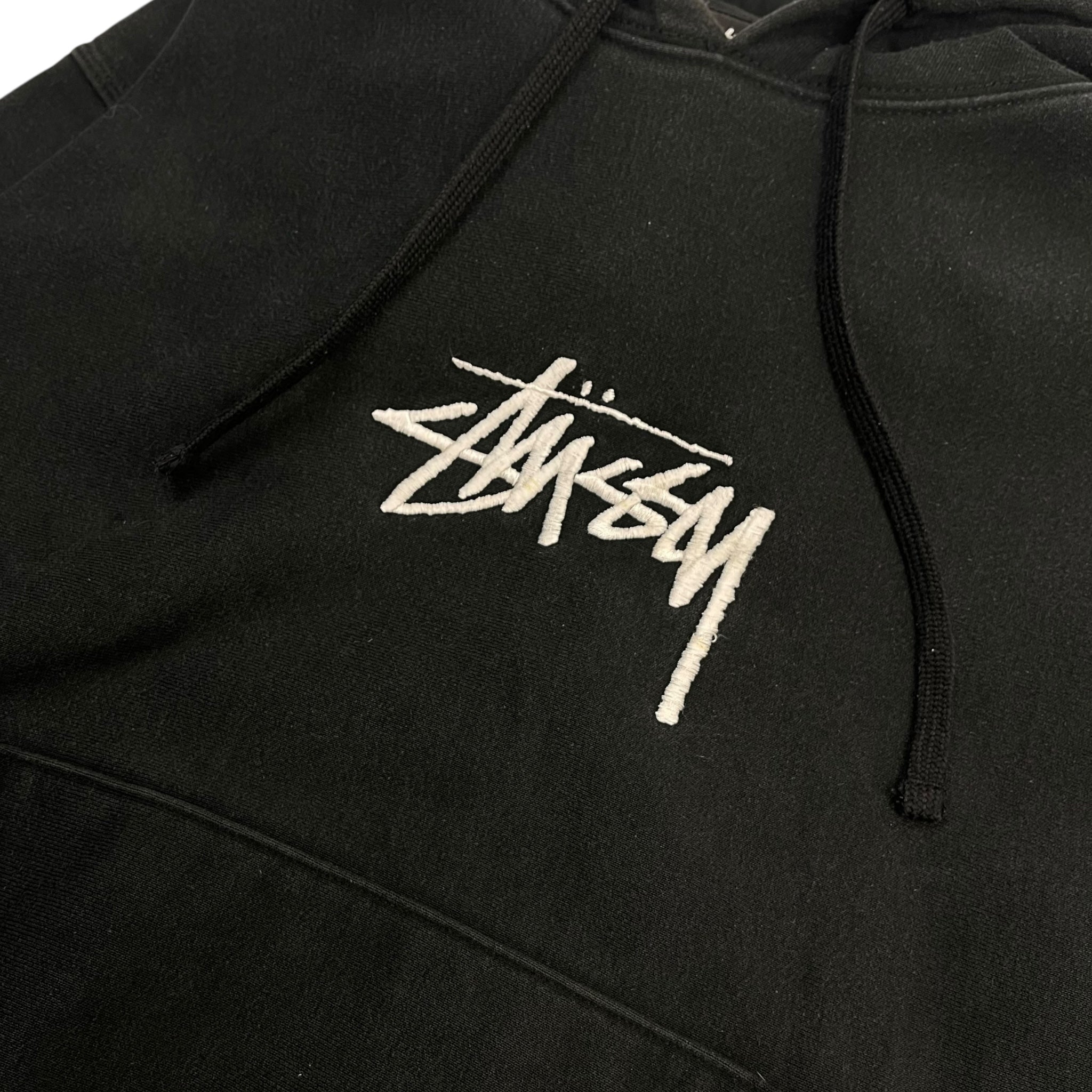 Stussy Stock Logo Appliqué Hoodie Black