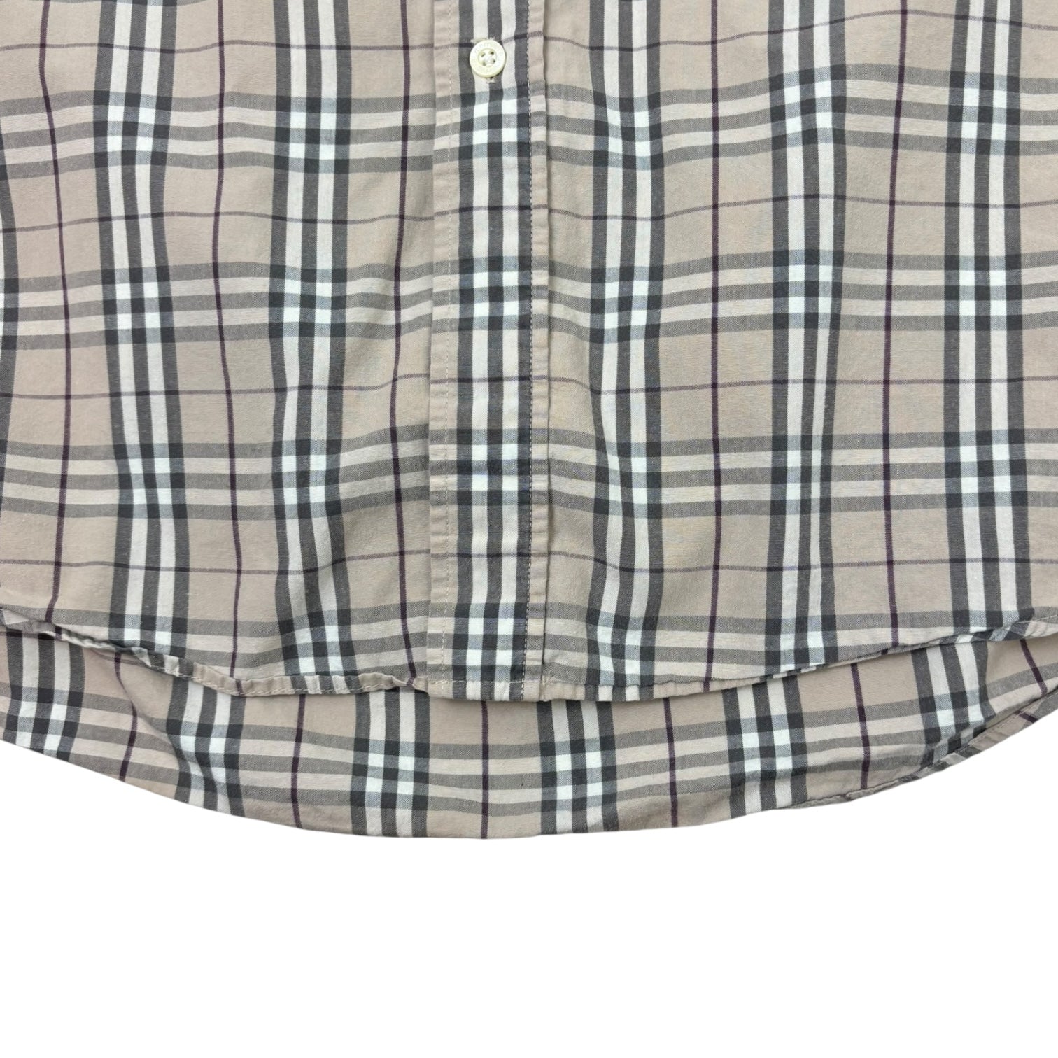 Burberry Nova Check Short Sleeve Button-Up Shirt Beige