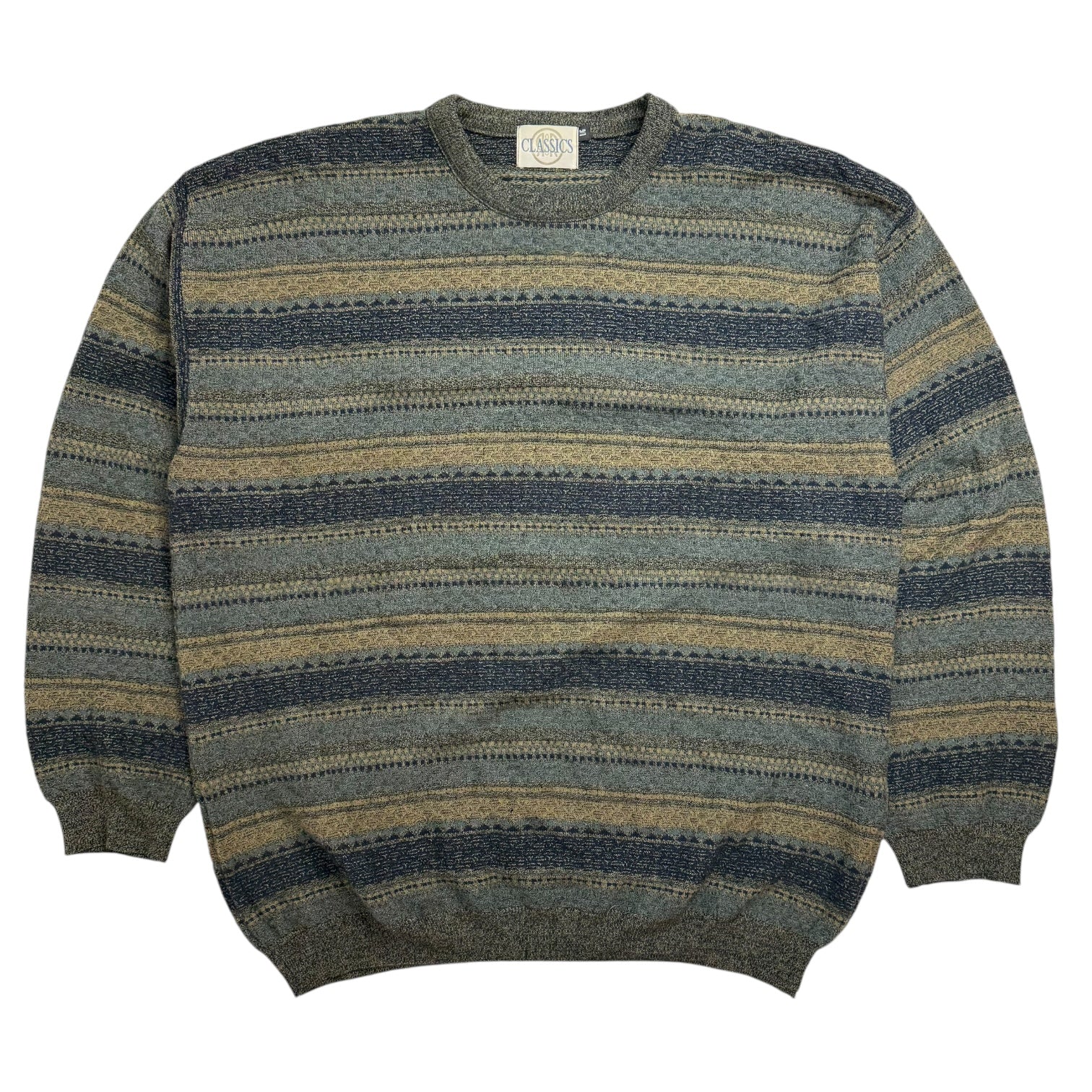 Vintage Classics Knit Stripe Sweater Green/Beige