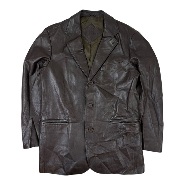 (W) Vintage 1997 Balenciaga Leather Blazer Brown