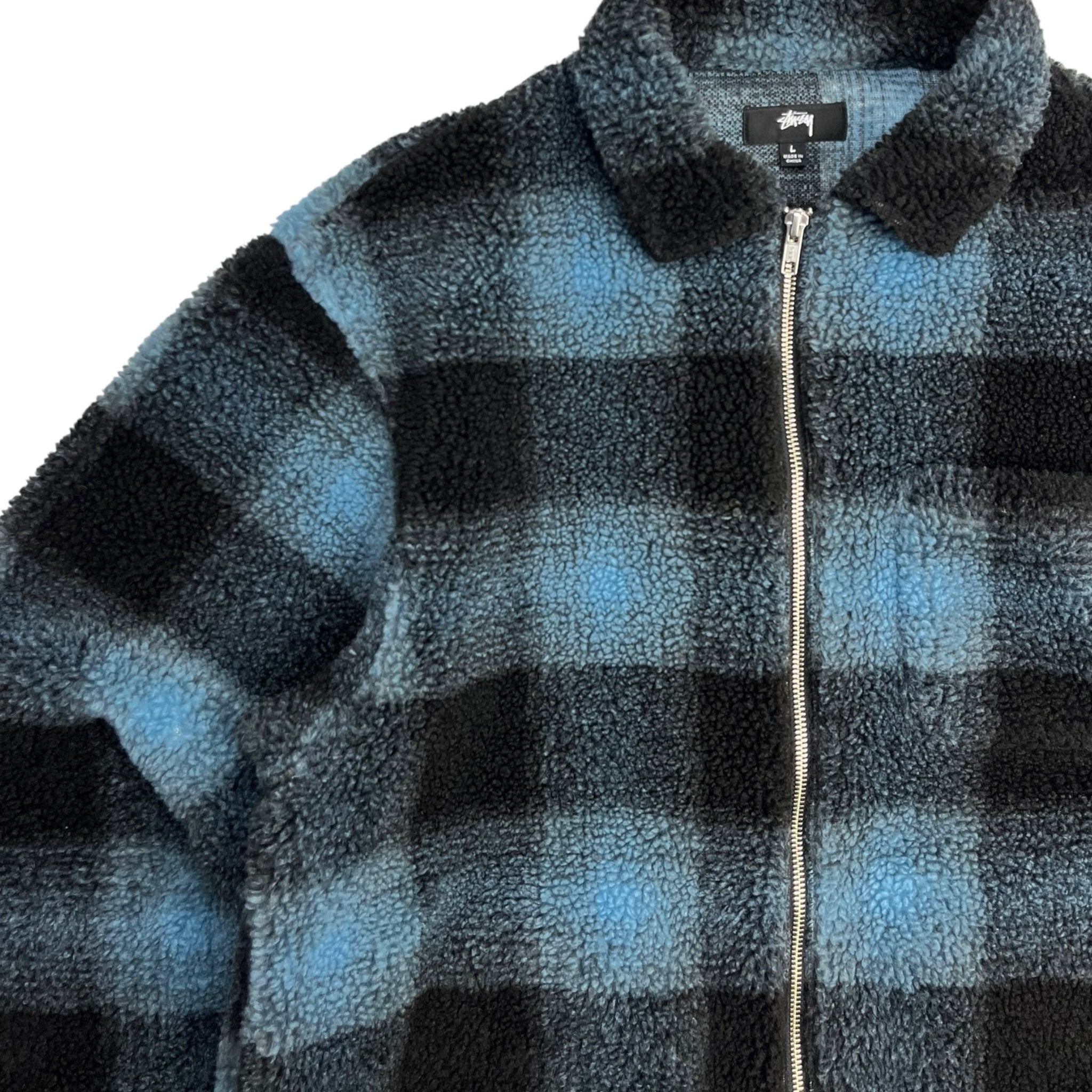 Stussy Shadow Plaid Jacket Navy