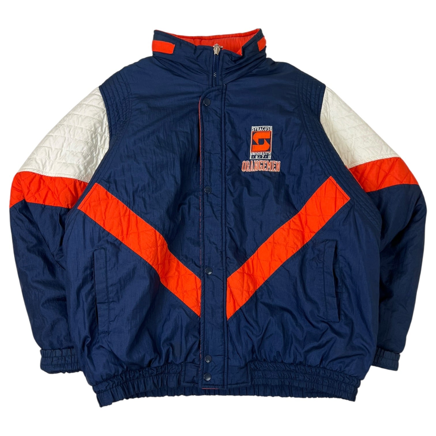 Vintage Starter Syracuse University “Orangemen” Nylon Puffer Jacket Navy