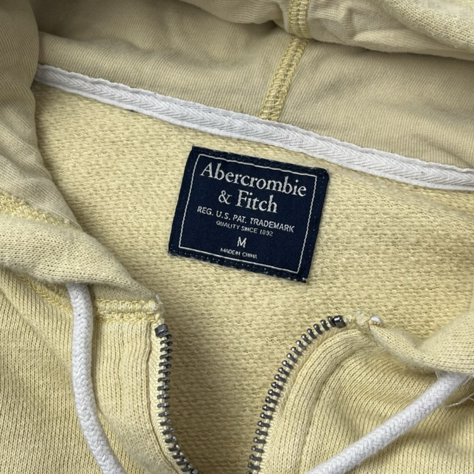 Vintage Y2K Abercrombie & Fitch Zip Up Hoodie Pale Canary
