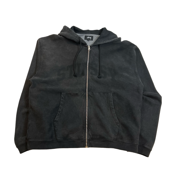 Stussy Faded Graphic Zip Hopdie Washed Black