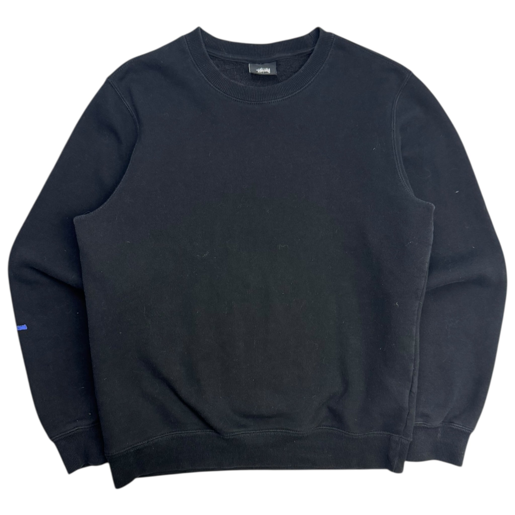 Stüssy Sleeve Logo Crewneck Black