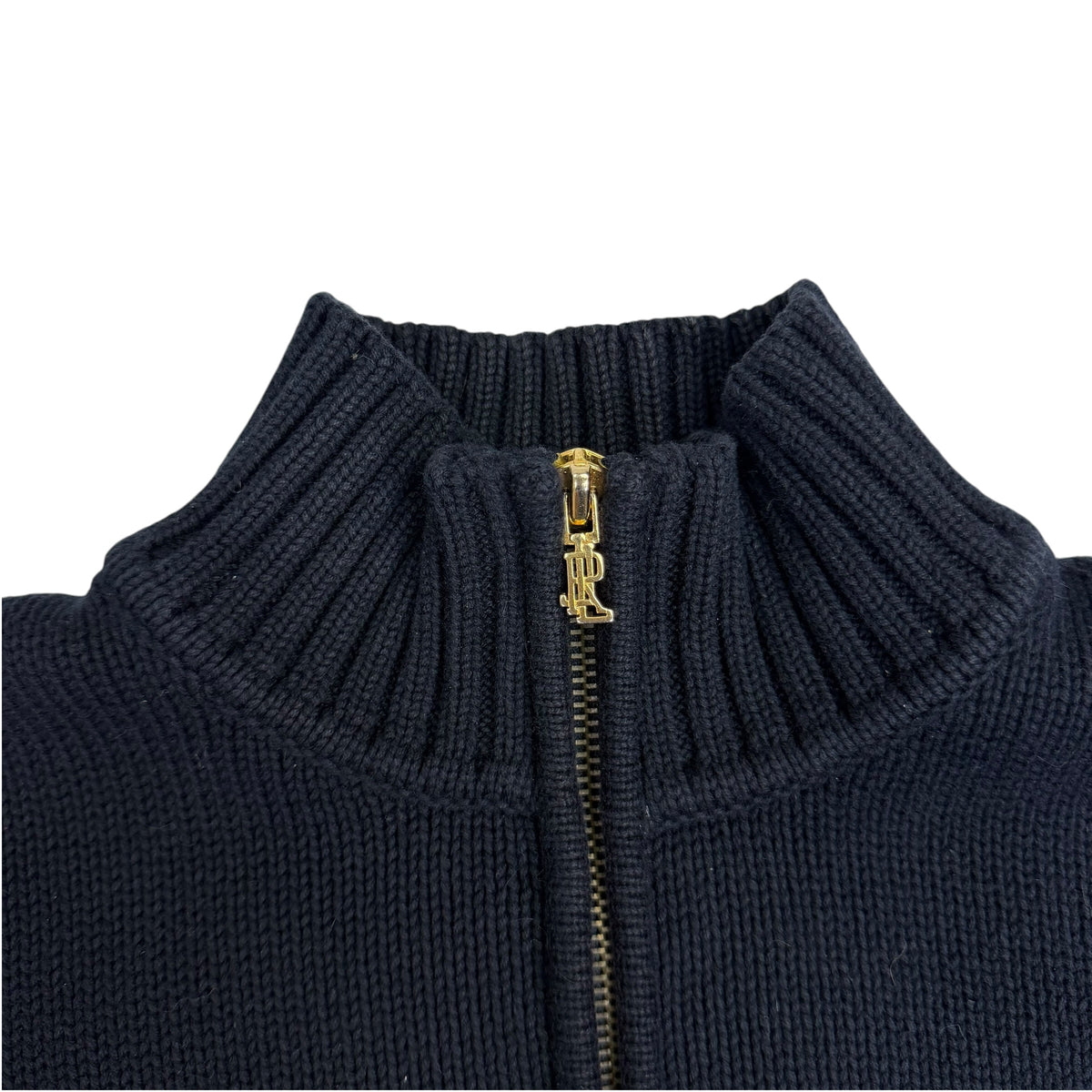 Vintage Lauren Ralph Lauren Quarter Zip Knit Sweater Dark Navy