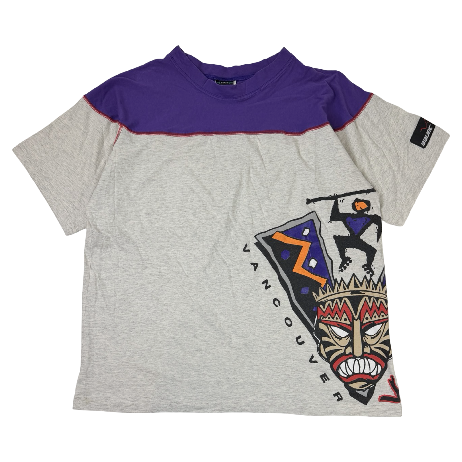 Vintage 1990s AOP Vancouver Voodoo T-Shirt Purple/White
