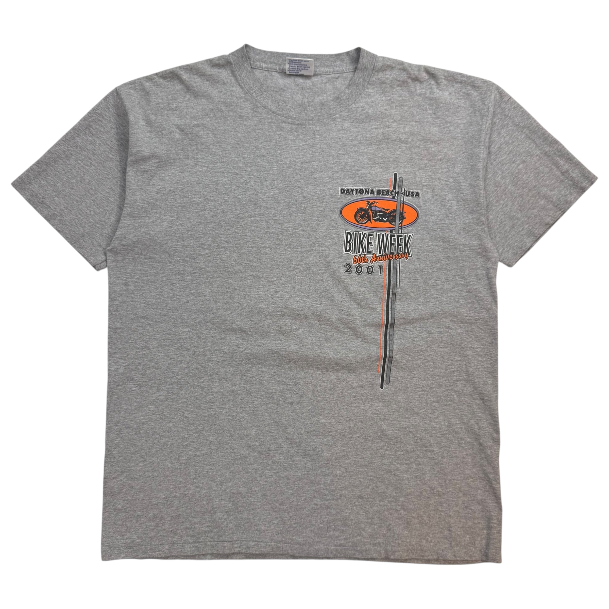 2001 Bike Week 60th Anniversary Daytona Beach Tee Grey