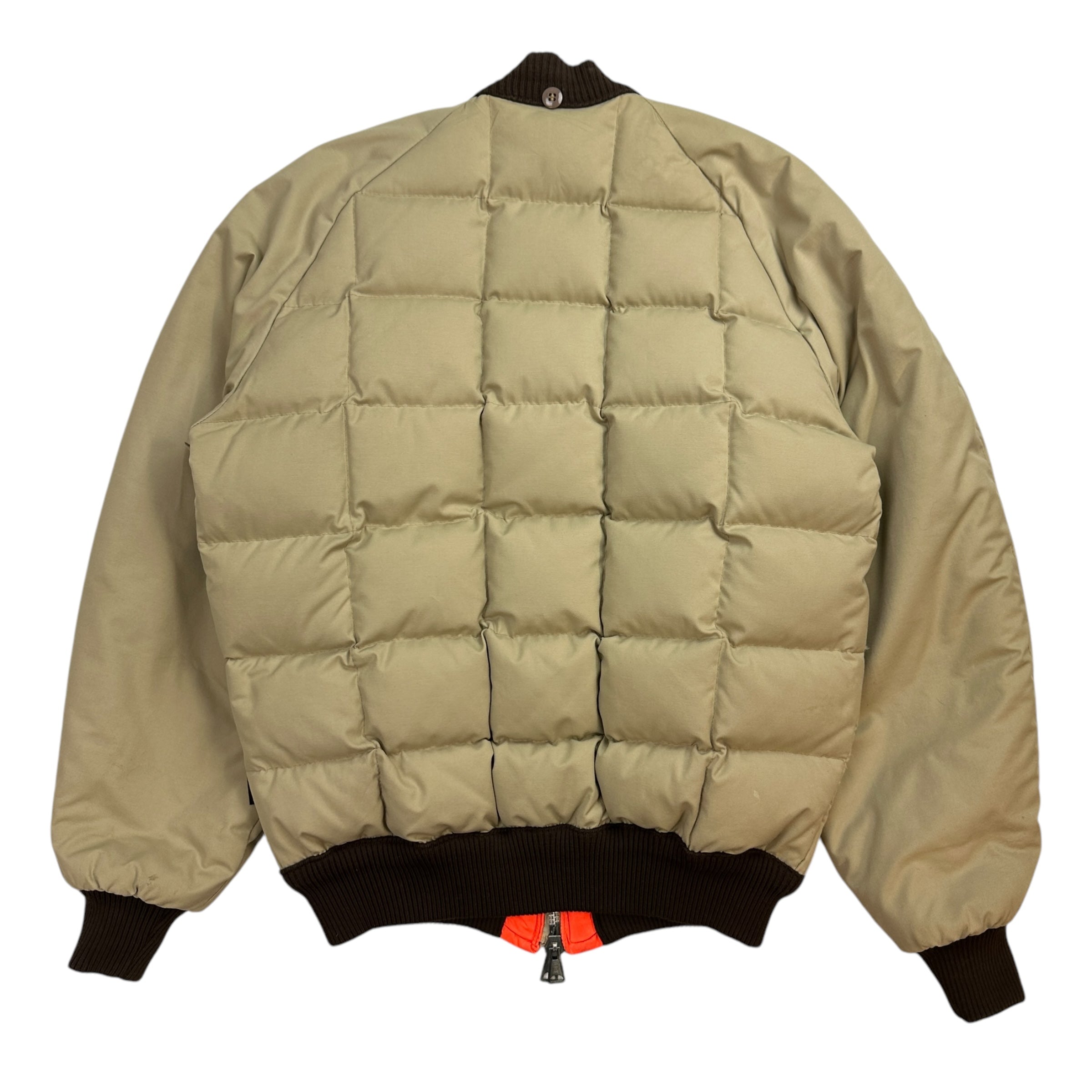 Vintage Reversible Down Bomber Jacket Khaki/ Orange