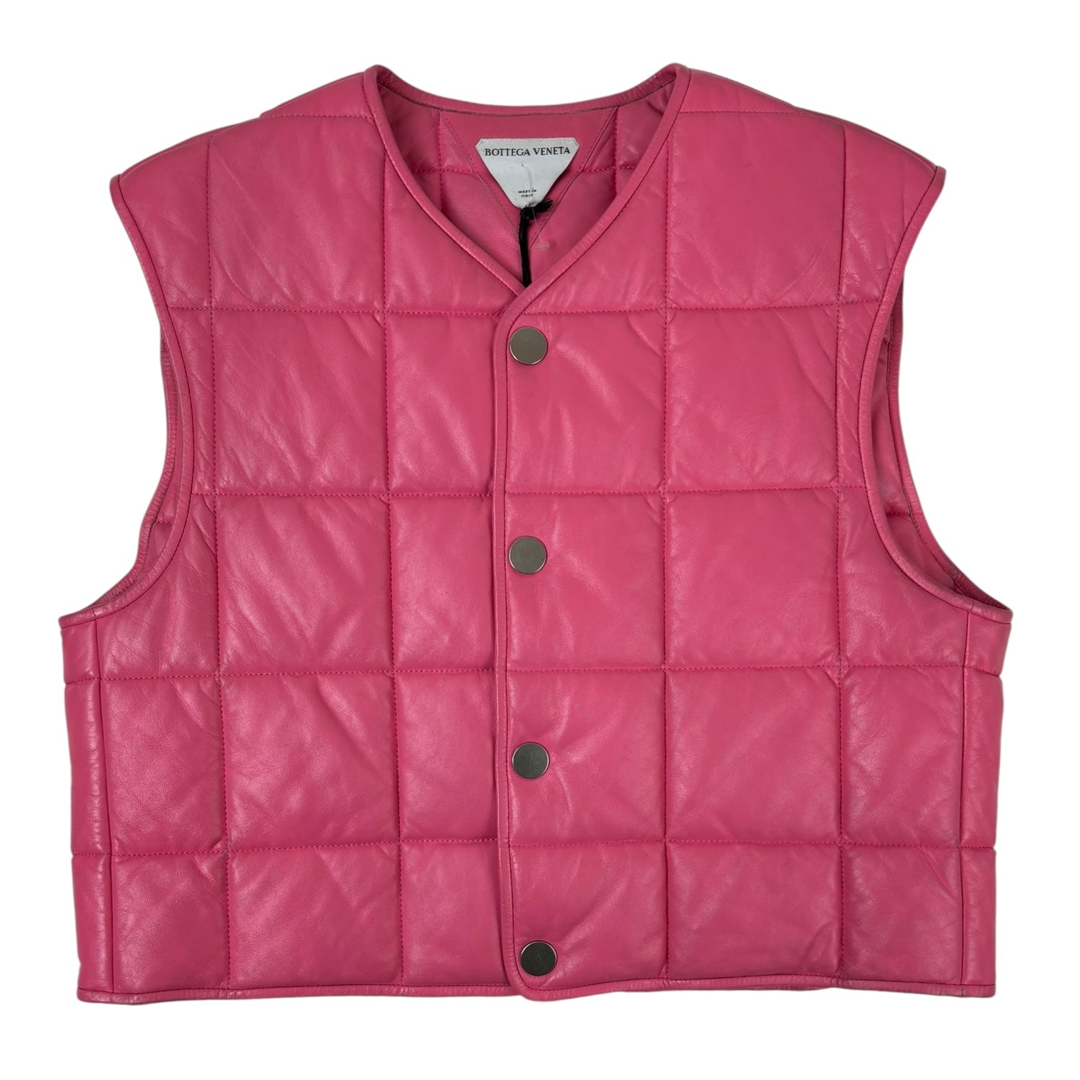 (W) Bottega Veneta Quilted Leather Vest Pink