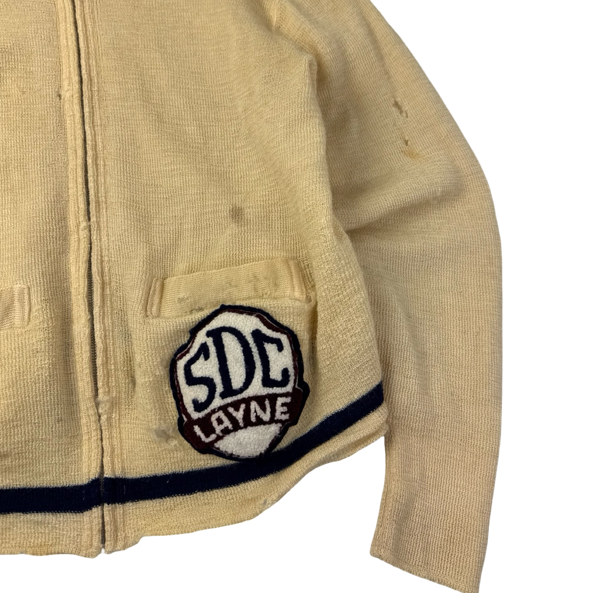 True Vintage Caldwell Pure Wool Knit Cardigan Distressed