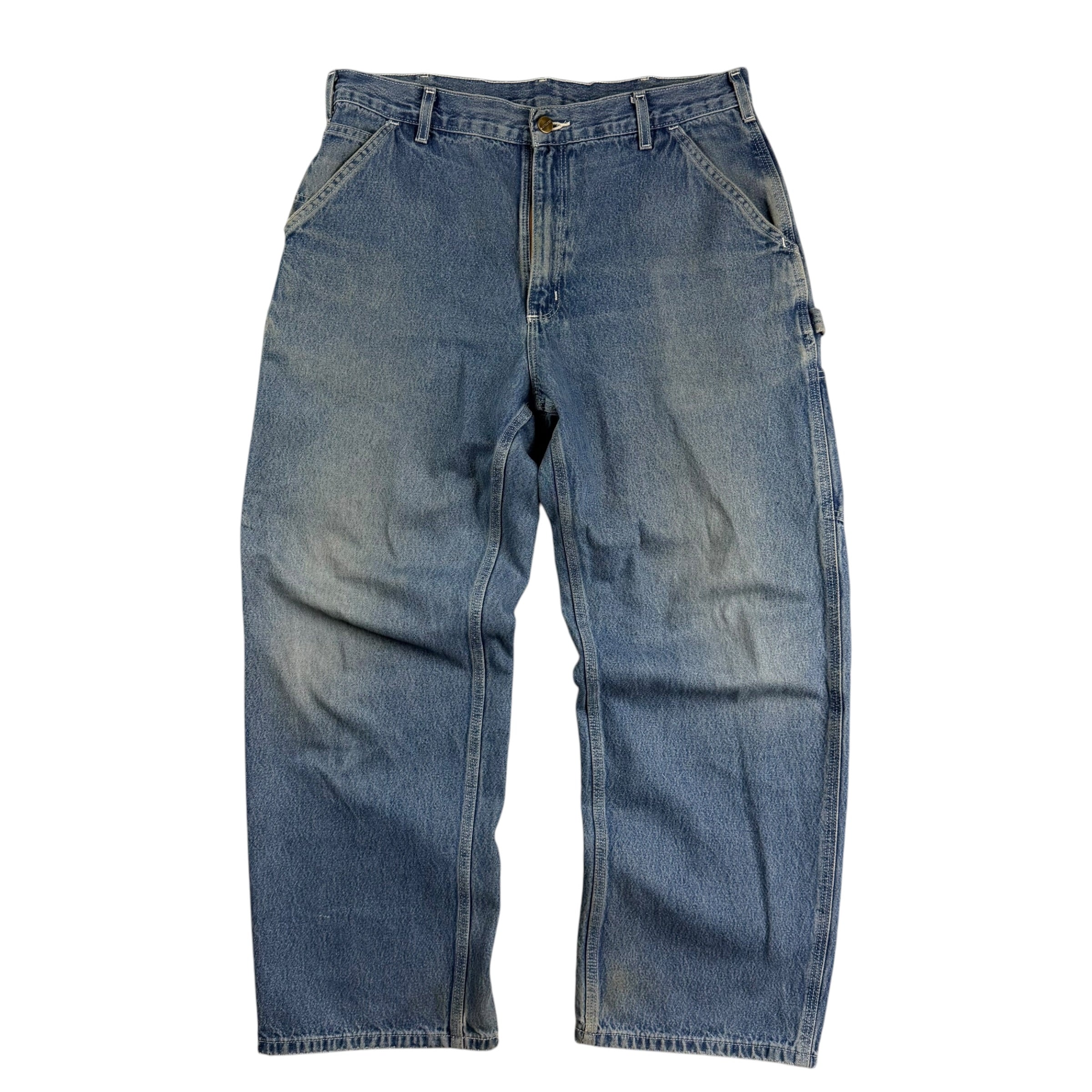 Vintage Carhartt Dungaree Denim Pants Blue