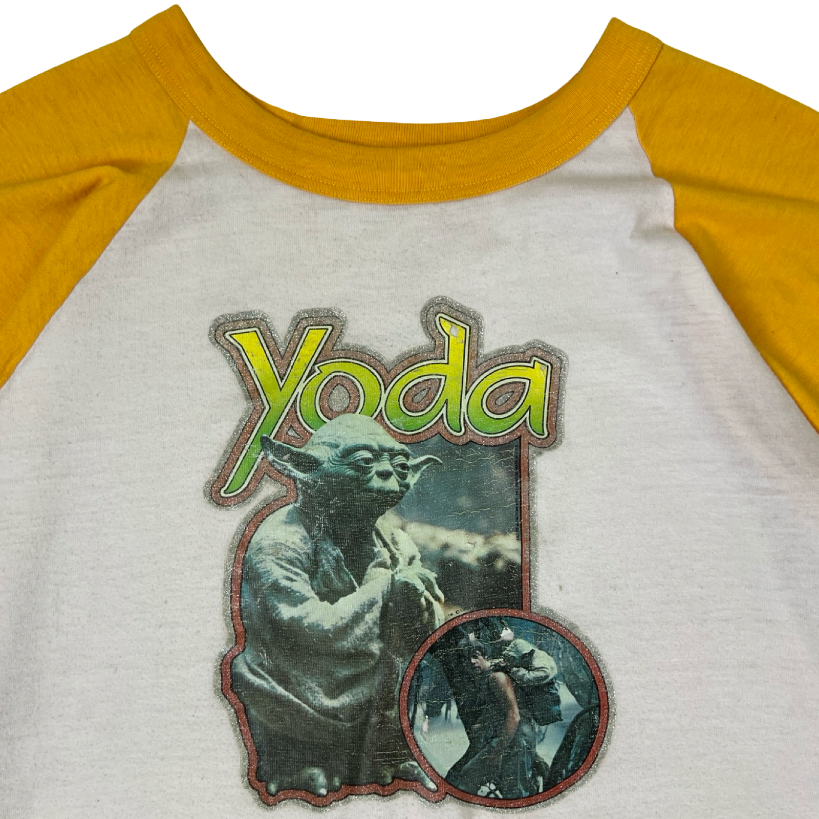 Vintage Yoda 3/4 Long Sleeve White/Yellow