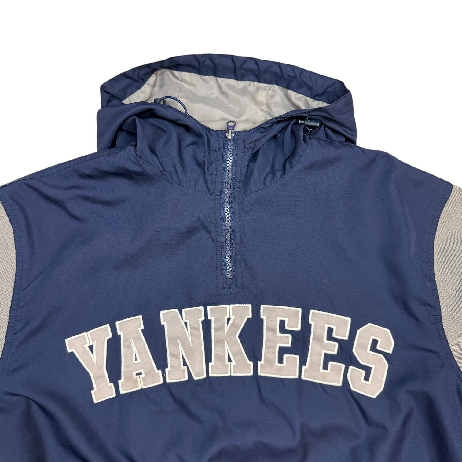 Vintage New York Yankees Anorak Light Weight Windbreaker Blue