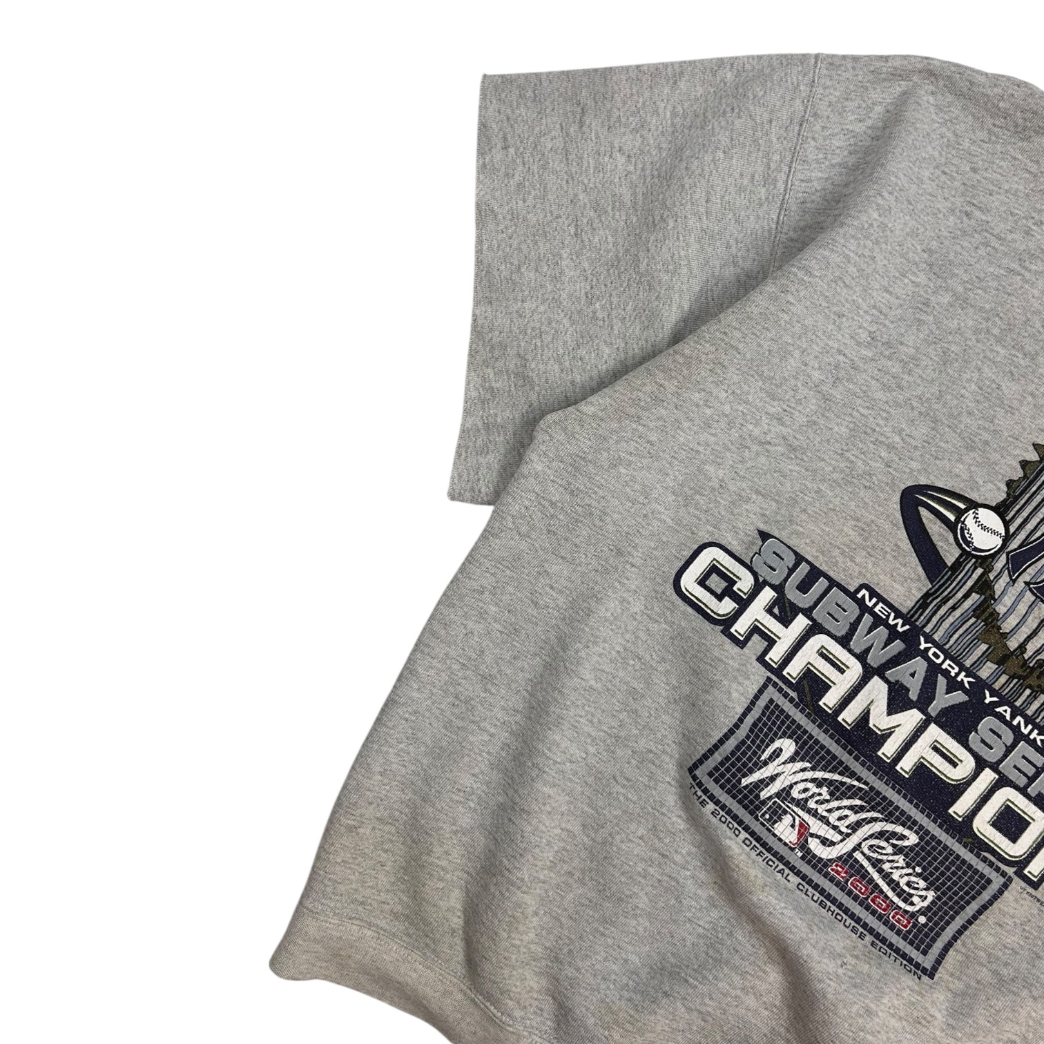 Vintage Lee Sports New York Yankees Subway Series Champions Half Sleeve Crewneck Grey